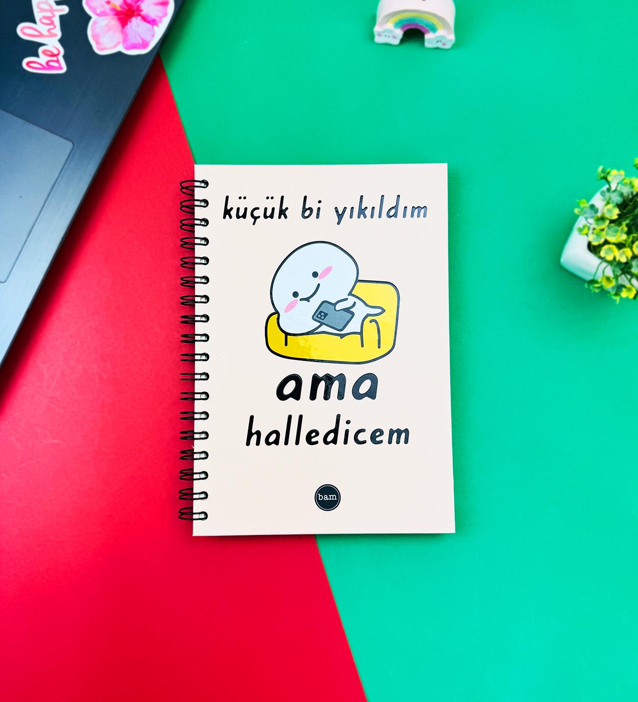 Küçük Bi Yıkıldım Tasarımlı Spiralli DeftergiftmodaBam-1285