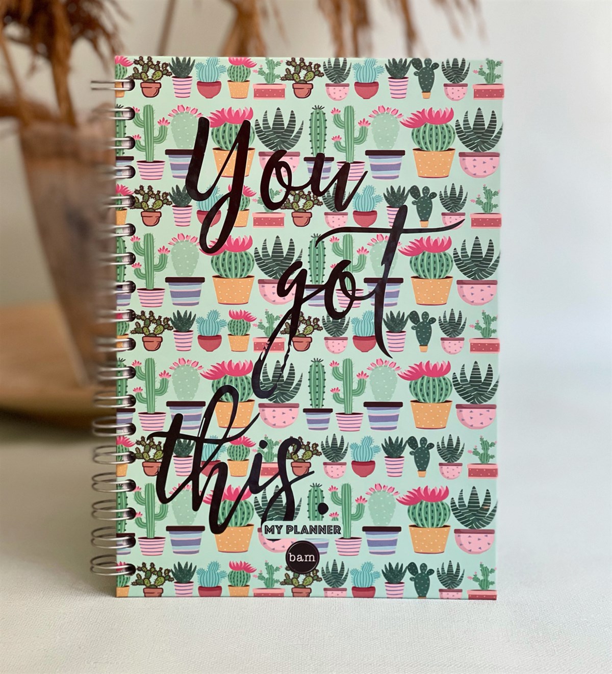 Kaktüs Tasarımlı Spiralli DefterGiftmodaGmd100102