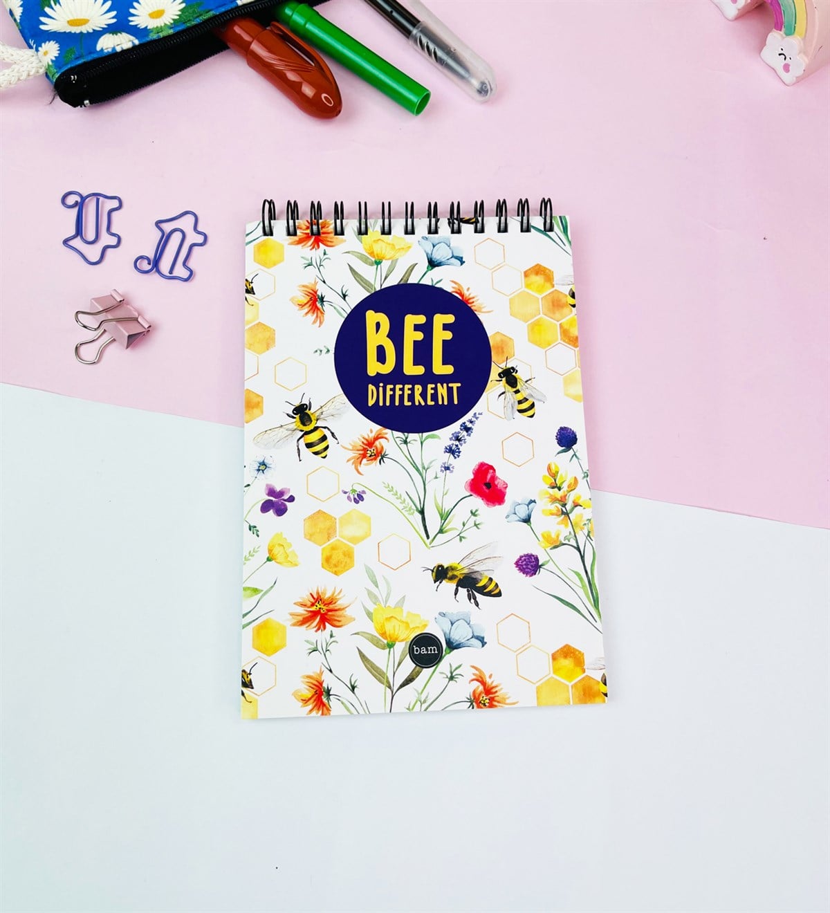 17x11Cm Sketch Book - Eskiz Defteri - 80 Gr - 60 YaprakgiftmodaGmd100572-Arı-Motto