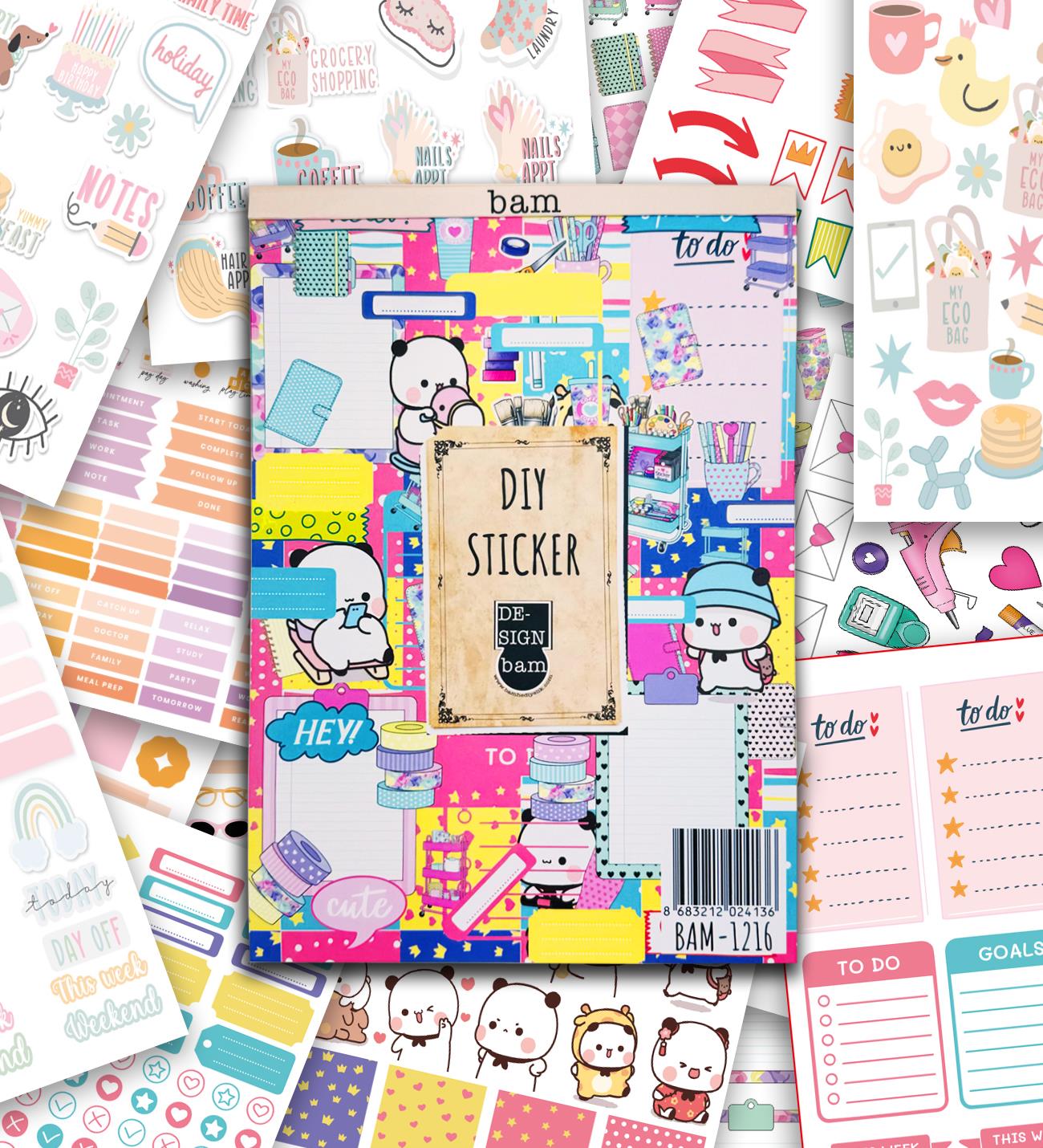 Girl Power My DIY Sticker Book  24 * 17 cm 16 Sayfa Özel Tasarım Rengarenk Sticker KitabıgiftmodaBam-1216