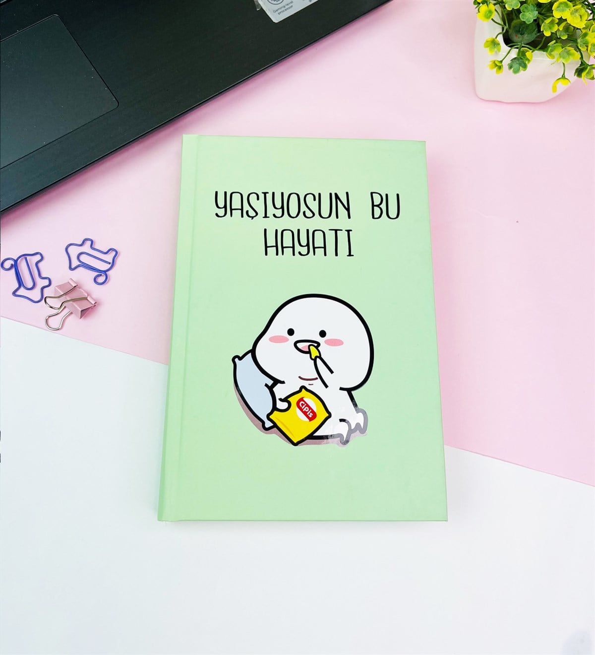 Yaşıyosun Bu Hayatı Tasarımlı Kalın Kitap Görünümlü DeftergiftmodaGmd100553