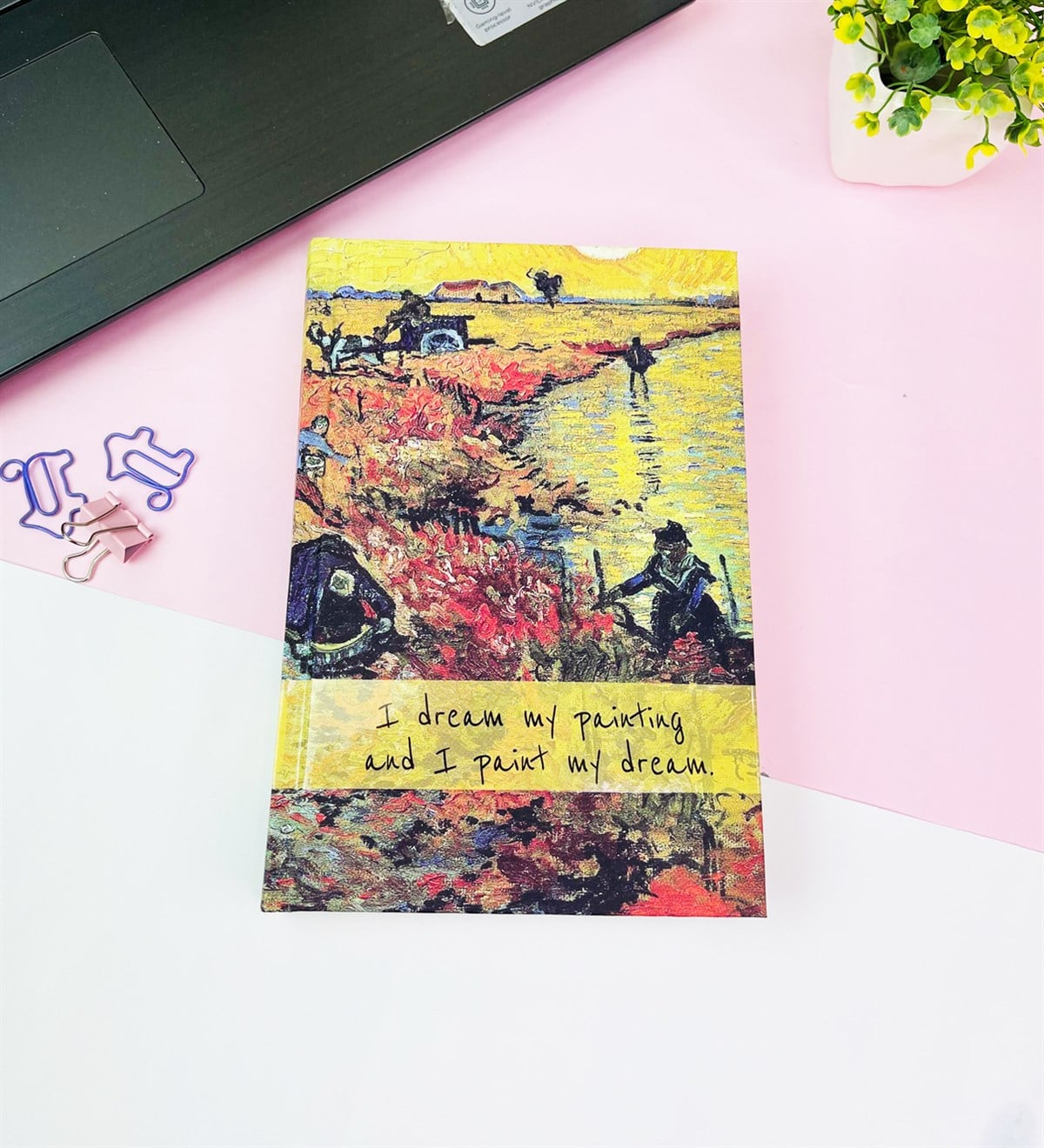 Arles'te Kırmızı Bağ Tasarımlı Kalın Kitap Görünümlü DeftergiftmodaGmd100556