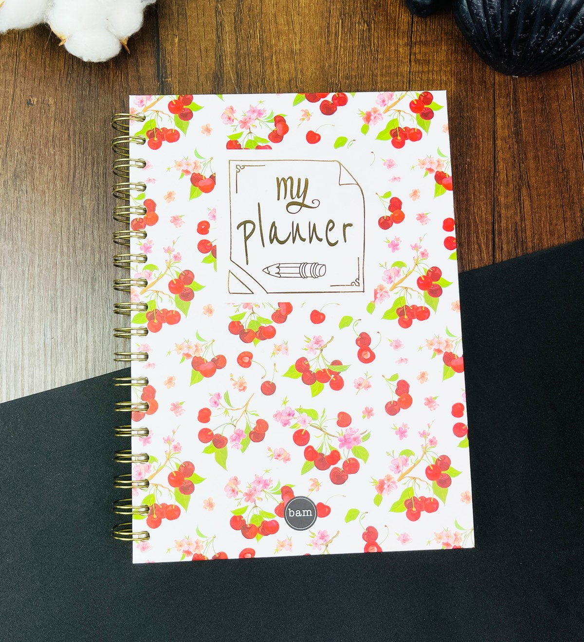 Kiraz My Planner Tasarımlı Çizgili Spiralli DeftergiftmodaGmd100257