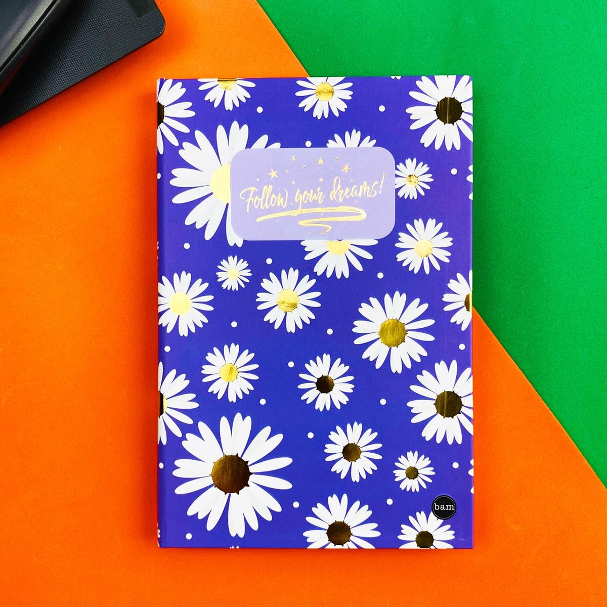 Mor Follow Your Dreams Tasarımlı Lastikli DeftergiftmodaBAM-1113