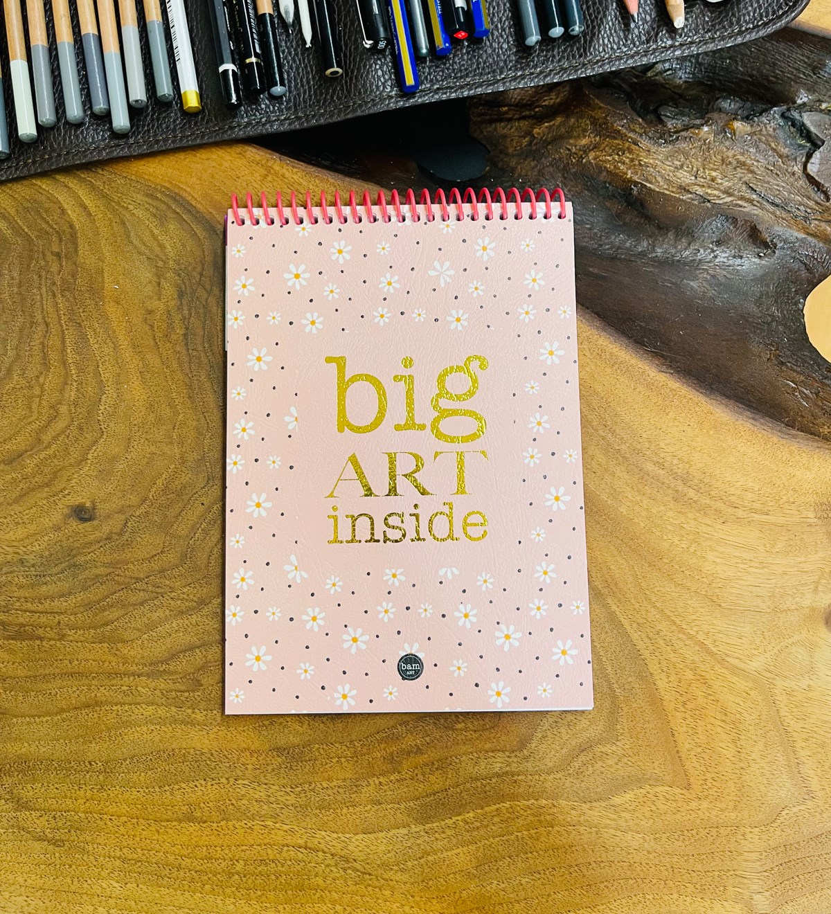 A5 Skecth Book - Eskiz Defteri - Spiralli Tutuş / Grenli Sert Tasarım KapakgiftmodaGmd100282-Papatya