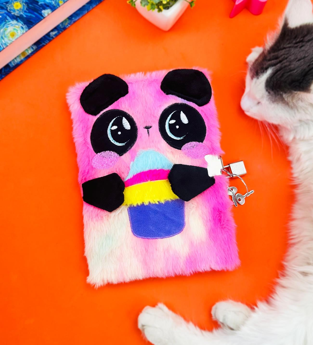 Sevimli Tavşan Tasarımlı Kilitli Peluş DeftergiftmodaBM-1056-1