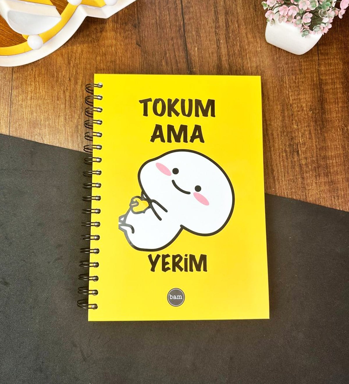 Tokum Ama Yerim Tasarımlı Çizgili Spiralli DeftergiftmodaGmd100633