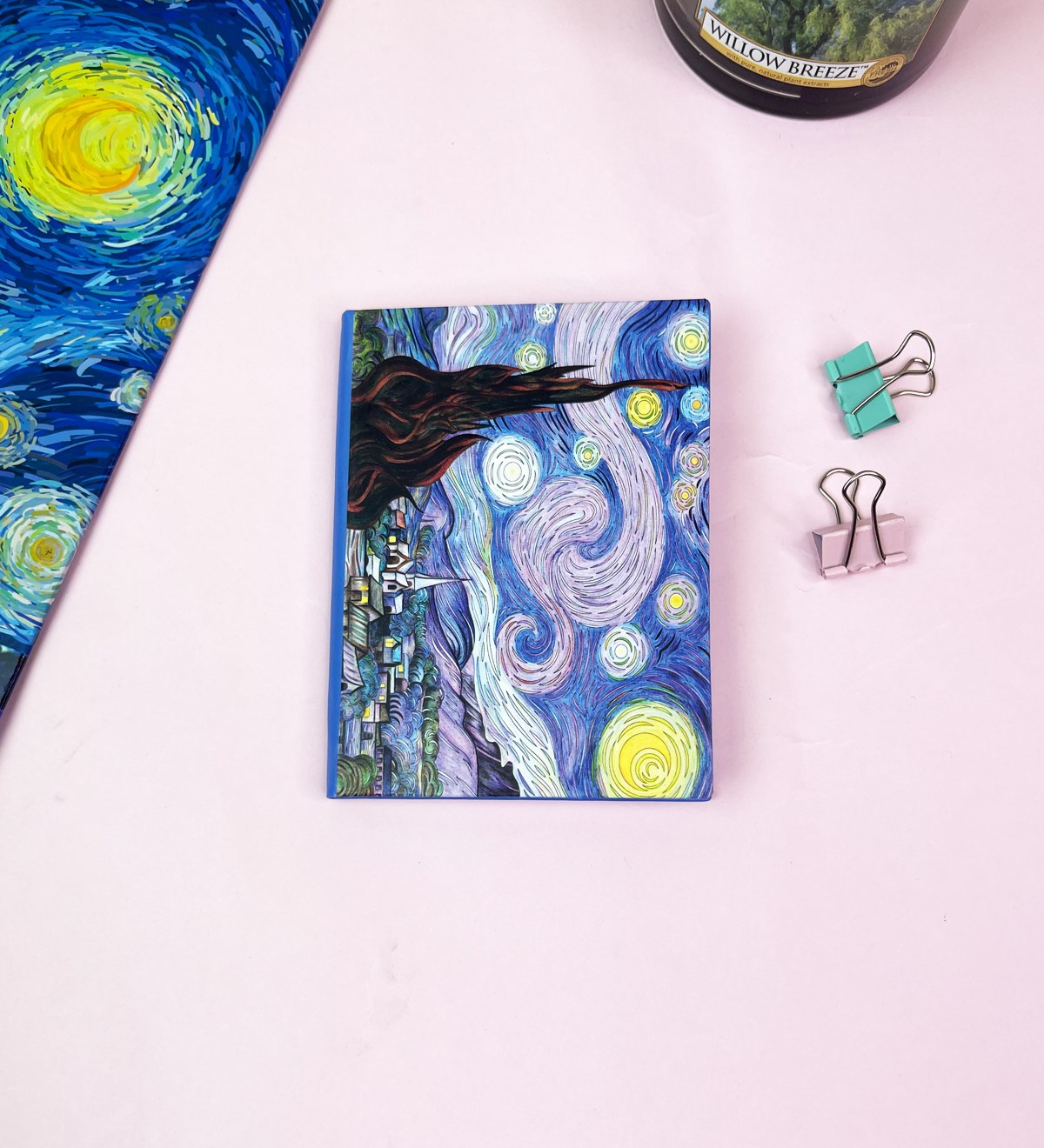 Van Gogh Yıldızlı Gece Tasarımlı Sert Kapaklı Mini DeftergiftmodaGmd100514