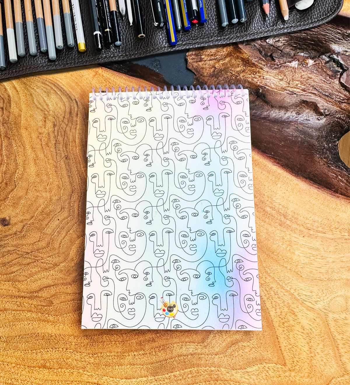 A5 Sketch Book - Eskiz Defteri - Spiralli Tutuş / Grenli Sert Tasarım KapakgiftmodaGmd100640-Face-Art