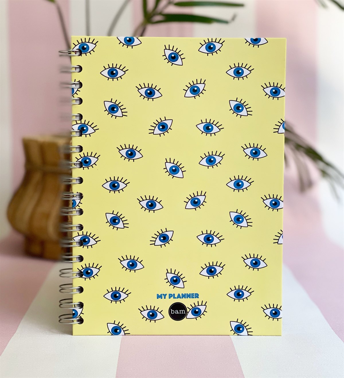 Sarı Nazar Göz Tasarımlı Spiralli DefterGiftmodaGmd100084