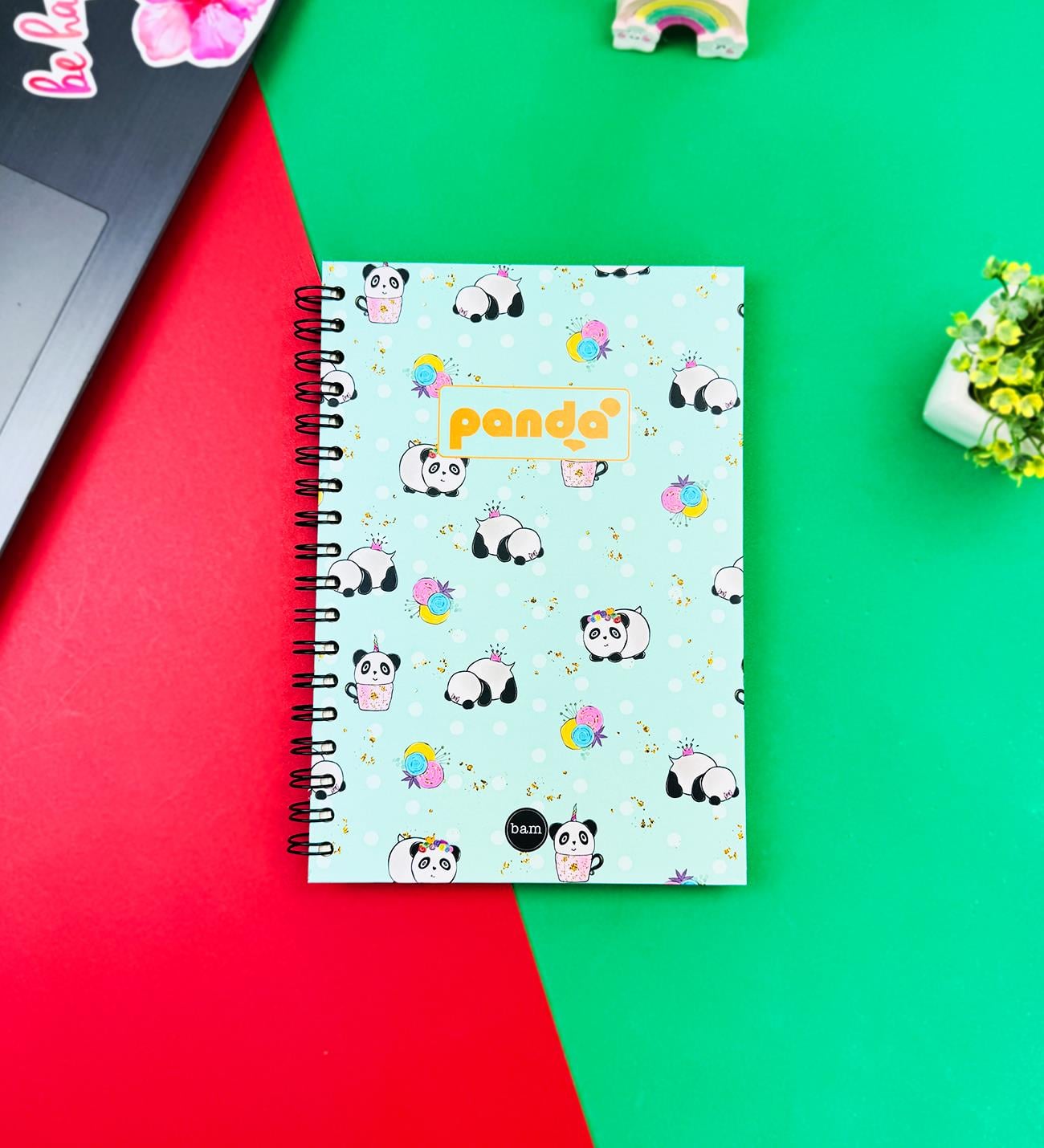 Panda Tasarımlı Spiralli DeftergiftmodaBam-1292