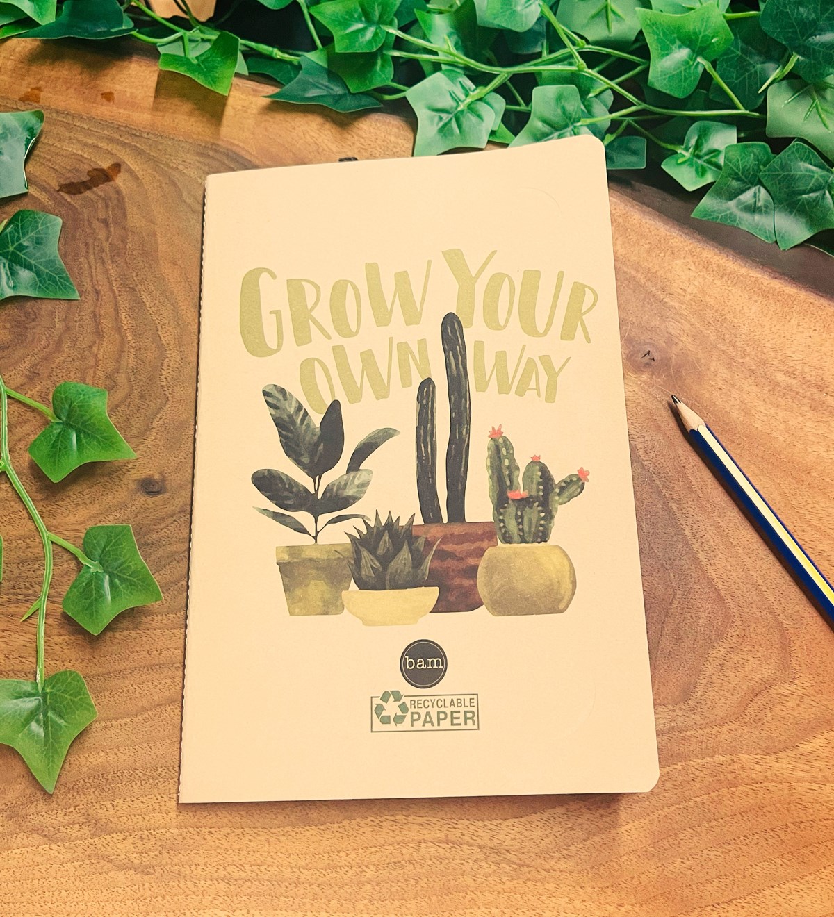 Kaktüs Tasarımlı Geri Dönüşümlü Kraft DeftergiftmodaGmd100359