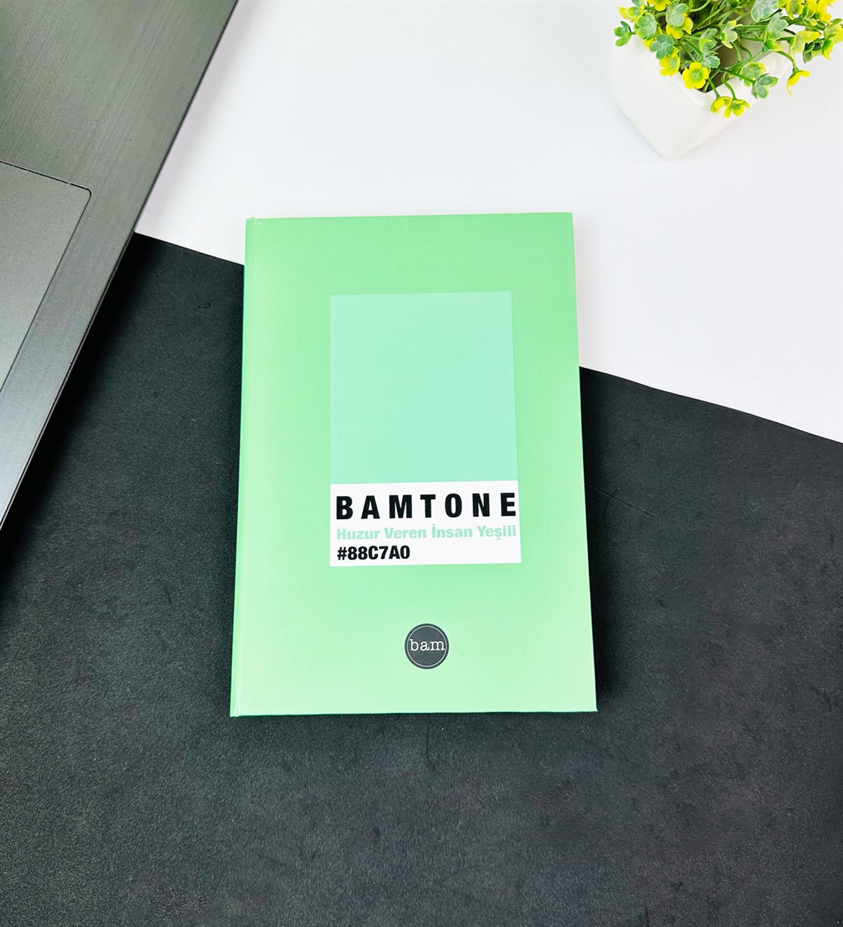 Bam Tone Huzur Veren İnsan Yeşili Tasarımlı Lastikli DeftergiftmodaGMD0001