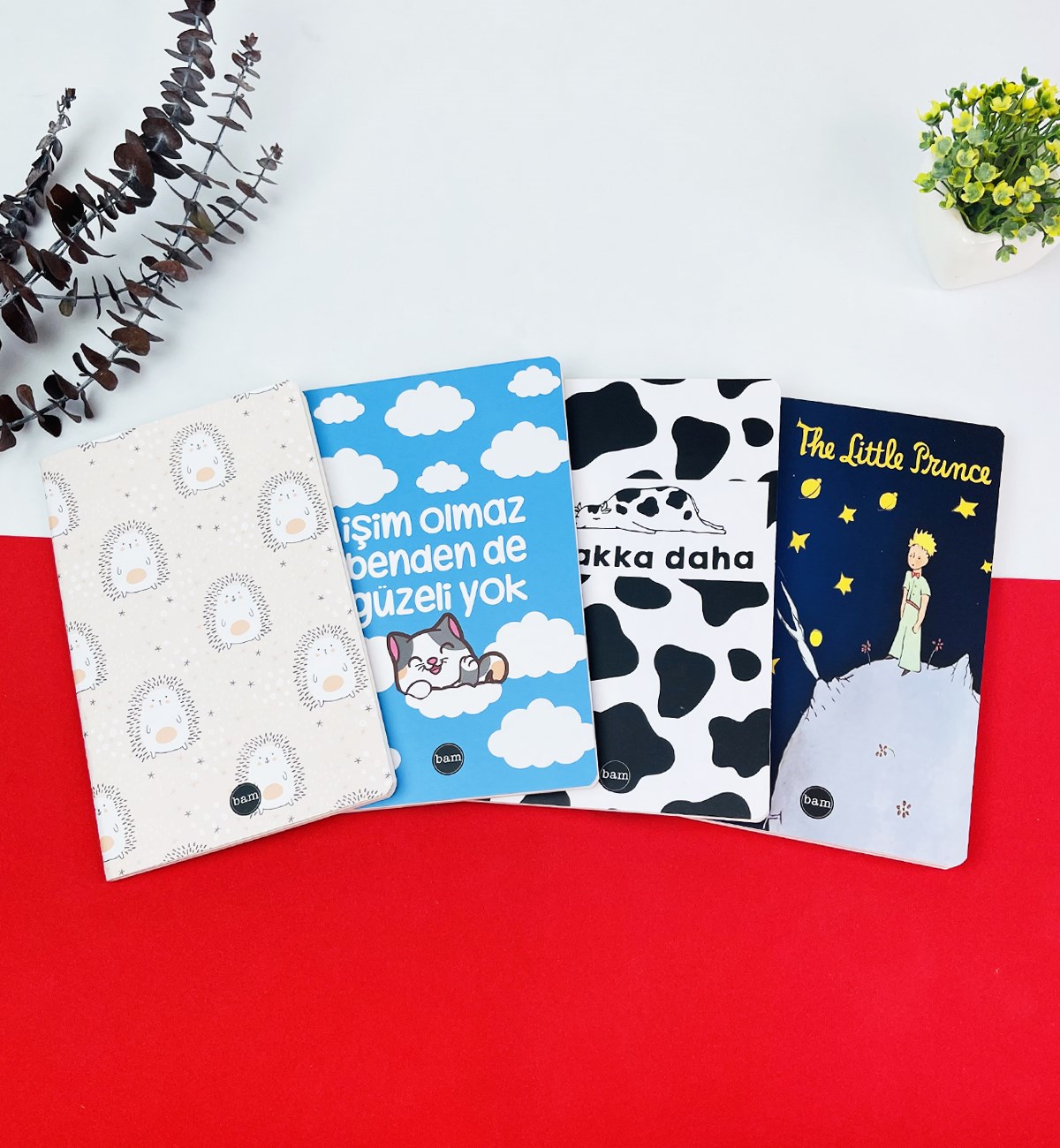 Sevimli Seri 4'lü Dikişli Defter SetigiftmodaGmd100194