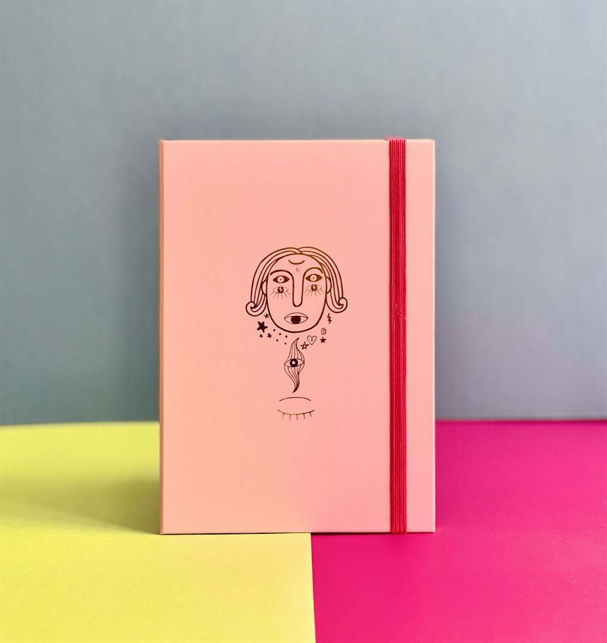 Pembe Tarot Tasarımlı Lastikli DeftergiftmodaGmd100074	