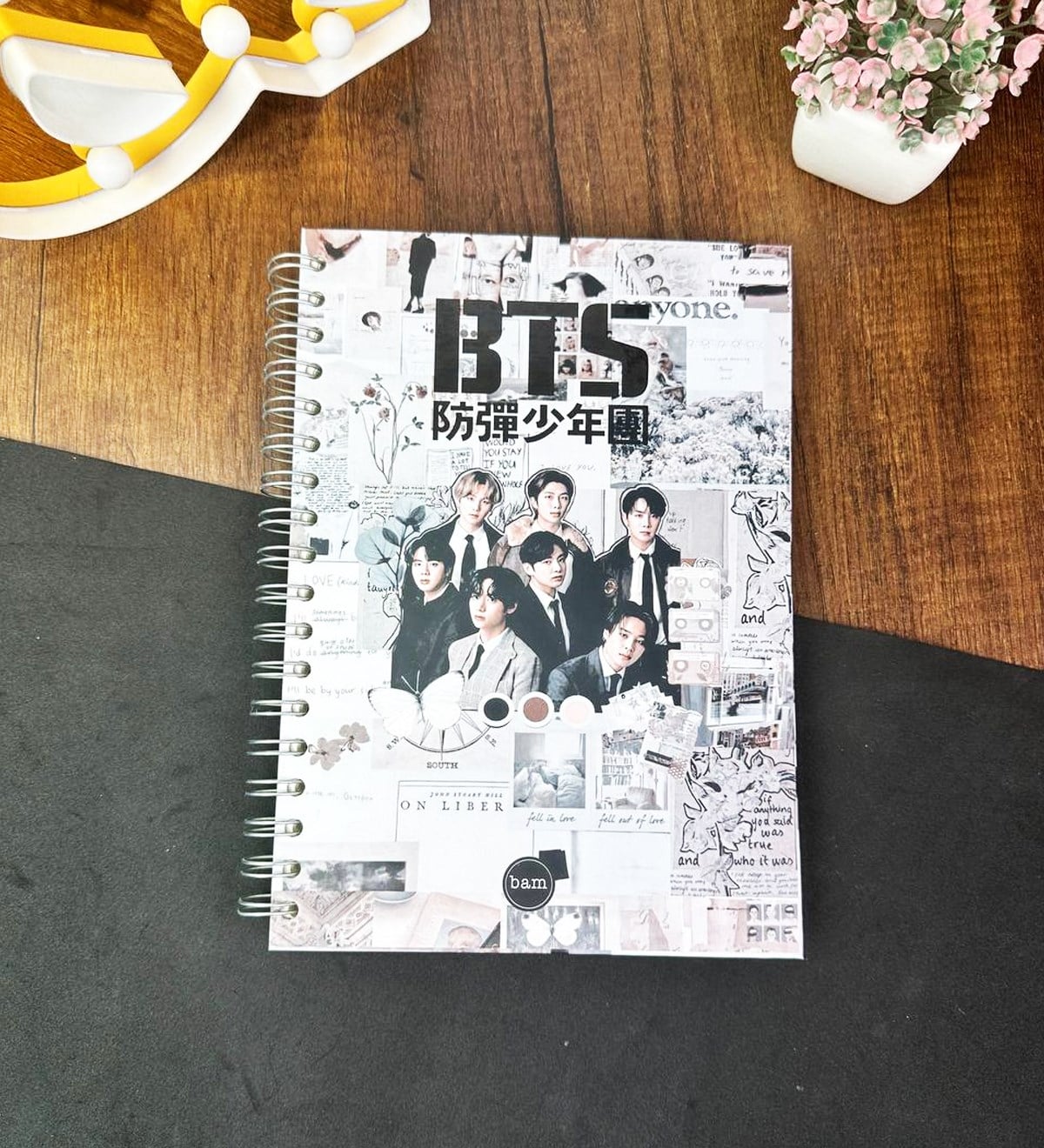 Bts Tasarımlı Çizgili Spiralli Defter	giftmodaGmd100630