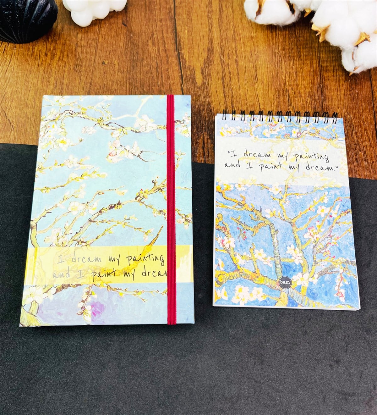 Badem Çiçeği Kalın Kitap Görünümlü Defter Ve Sketch BookgiftmodaGmhs101816