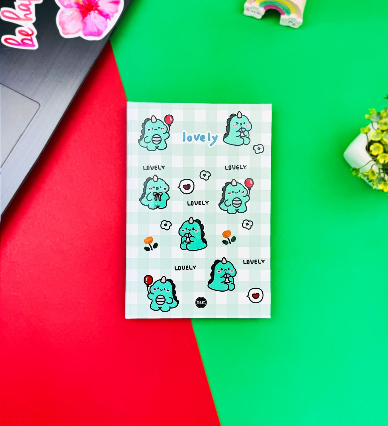 Dino Lovely Kawai Tasarımlı Lastikli DeftergiftmodaBAM-1264