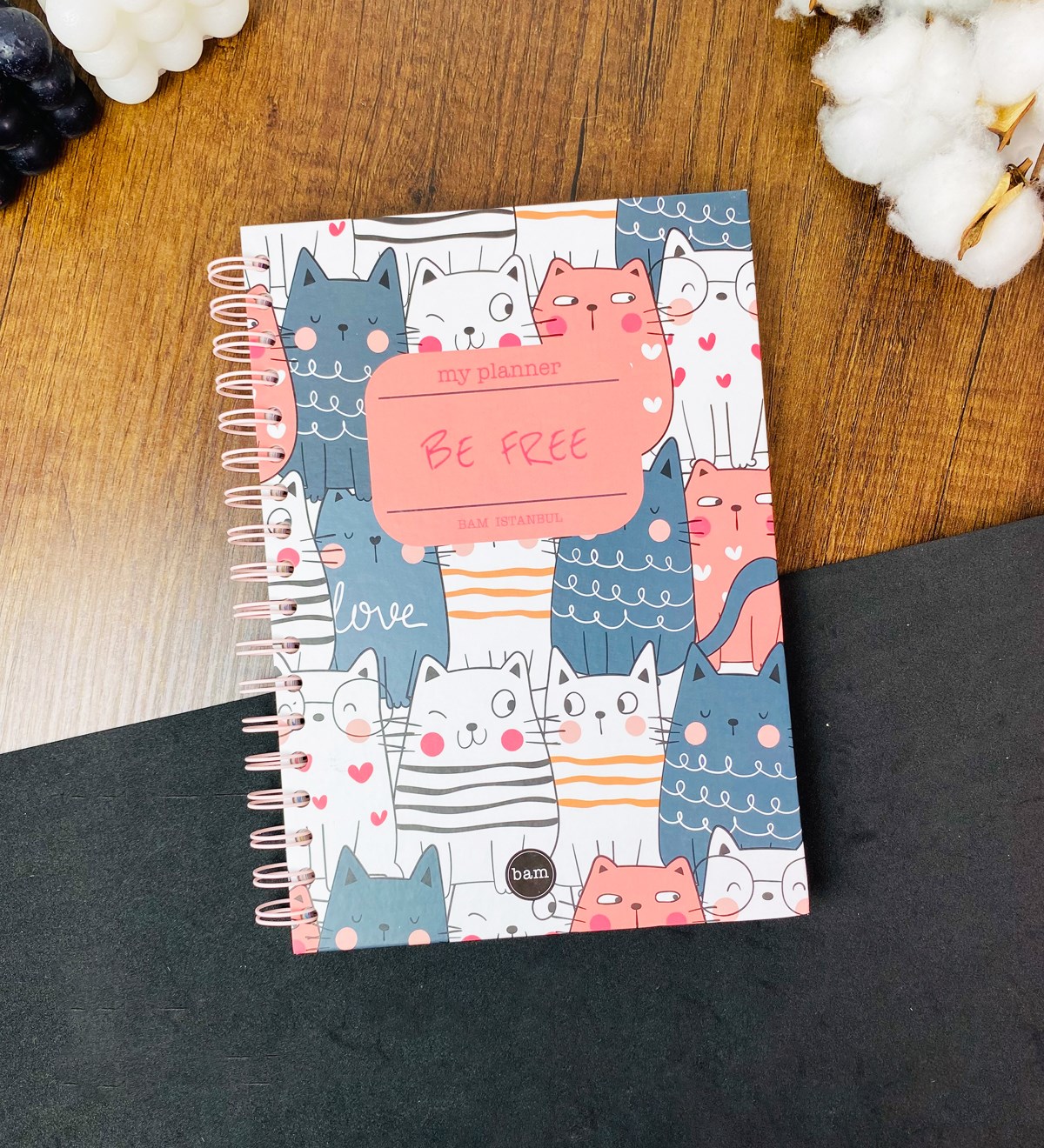 Be Free Kedi Tasarımlı Konuşan AjandagiftmodaGmd100420