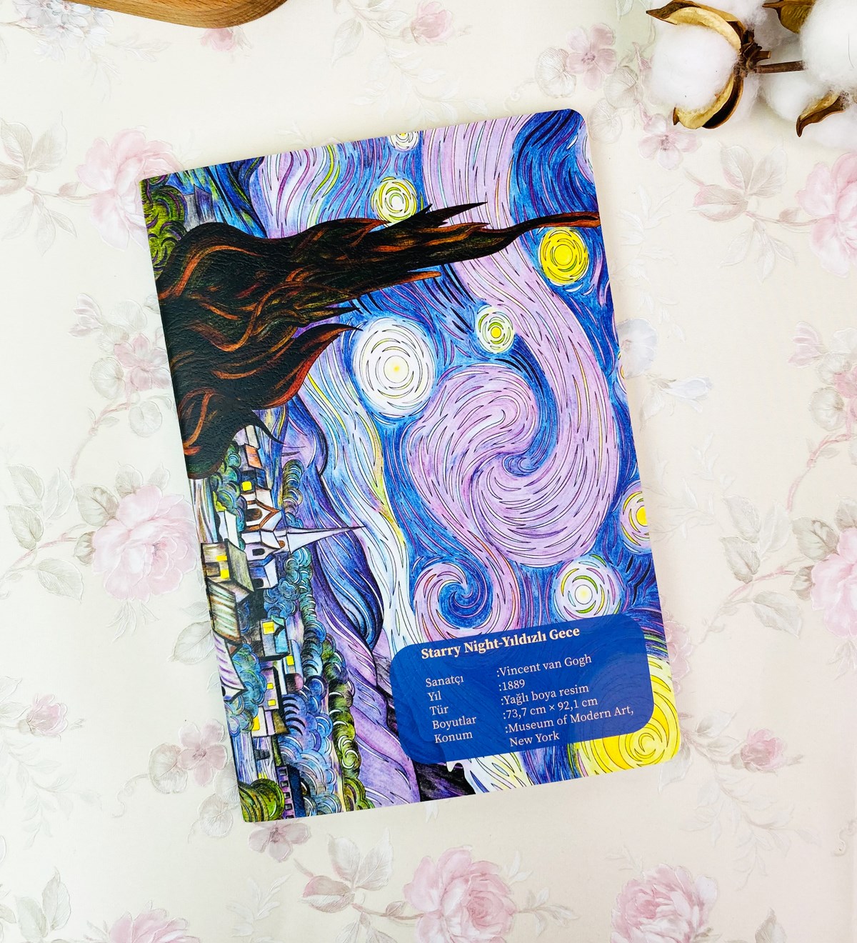 Van Gogh Yıldızlı Gece Tasarımlı Art DeftergiftmodaGmd100247