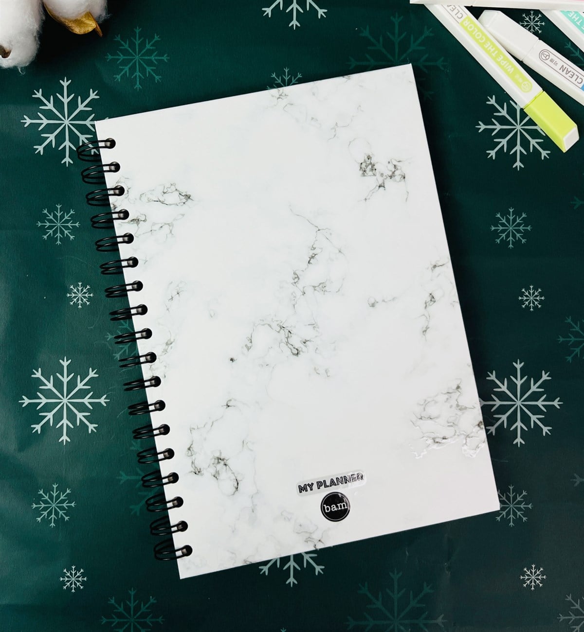 Beyaz Mermer Tasarımlı Konuşan AjandagiftmodaGmd100040