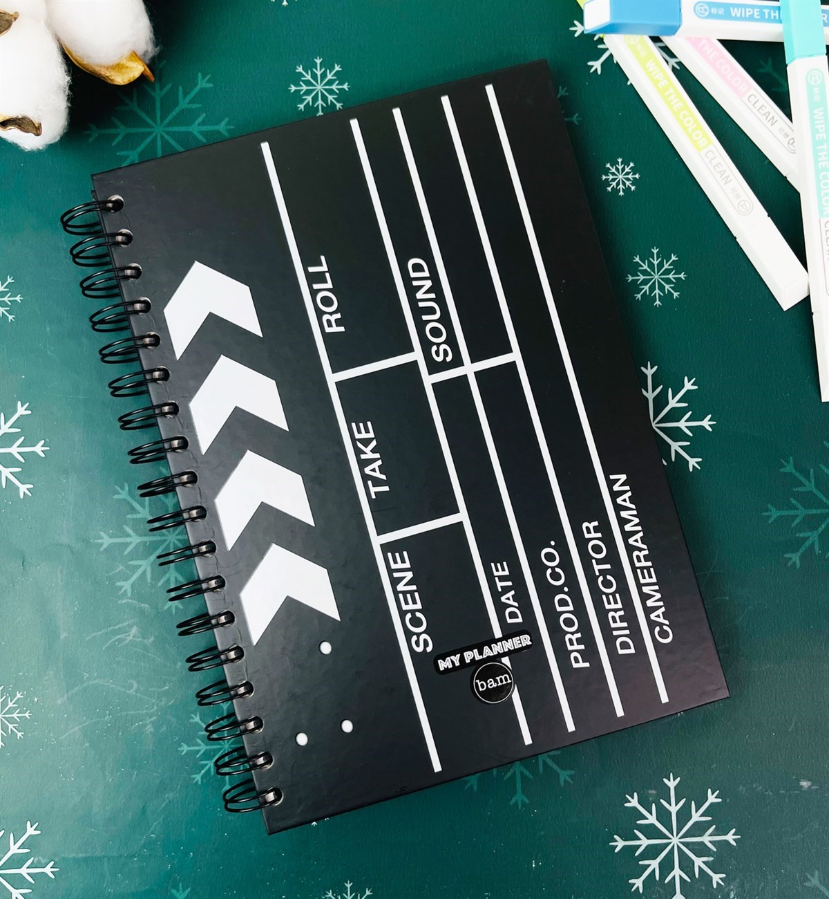 Klaket Tasarımlı Çizgili Spiralli DeftergiftmodaGmd100538