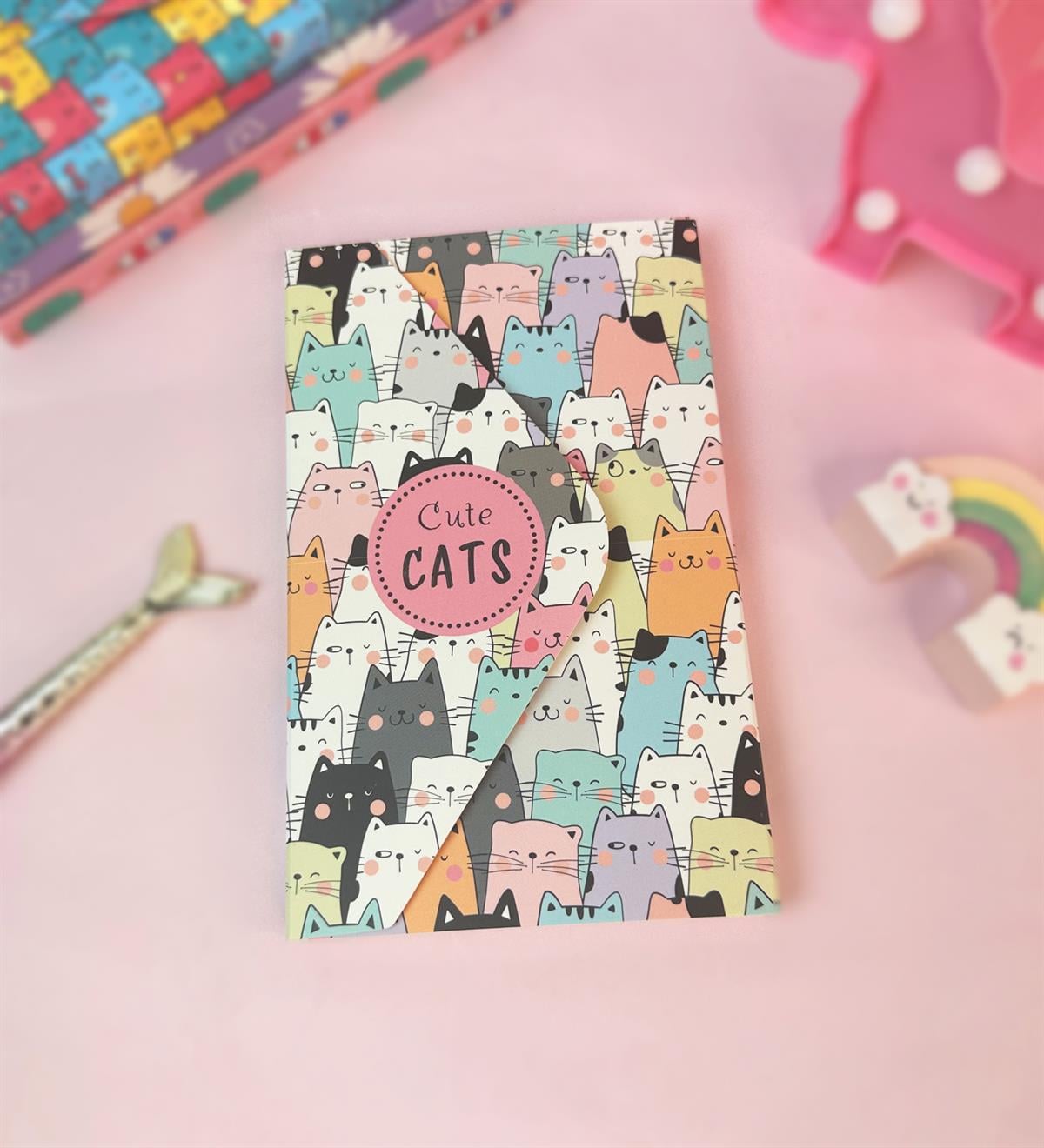 Sevimli Kedi Tasarımlı Zarf DefftergiftmodaBAM-1020-5