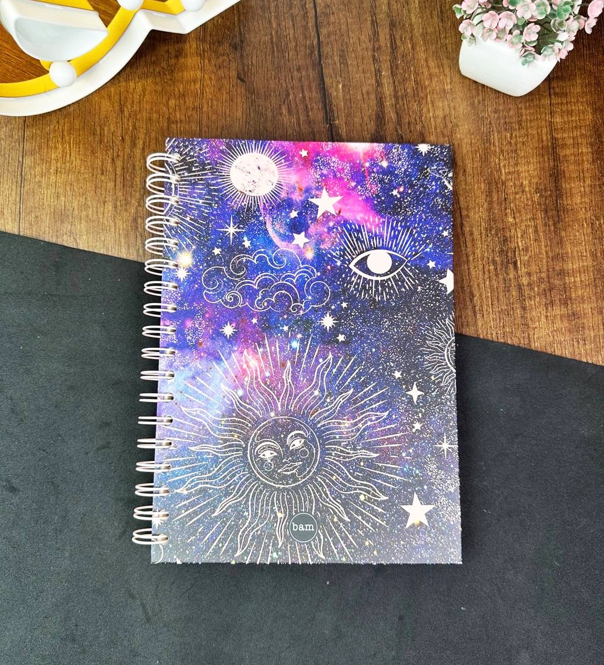 Space Tarot Tasarımlı Çizgili Spiralli DeftergiftmodaGmd100634