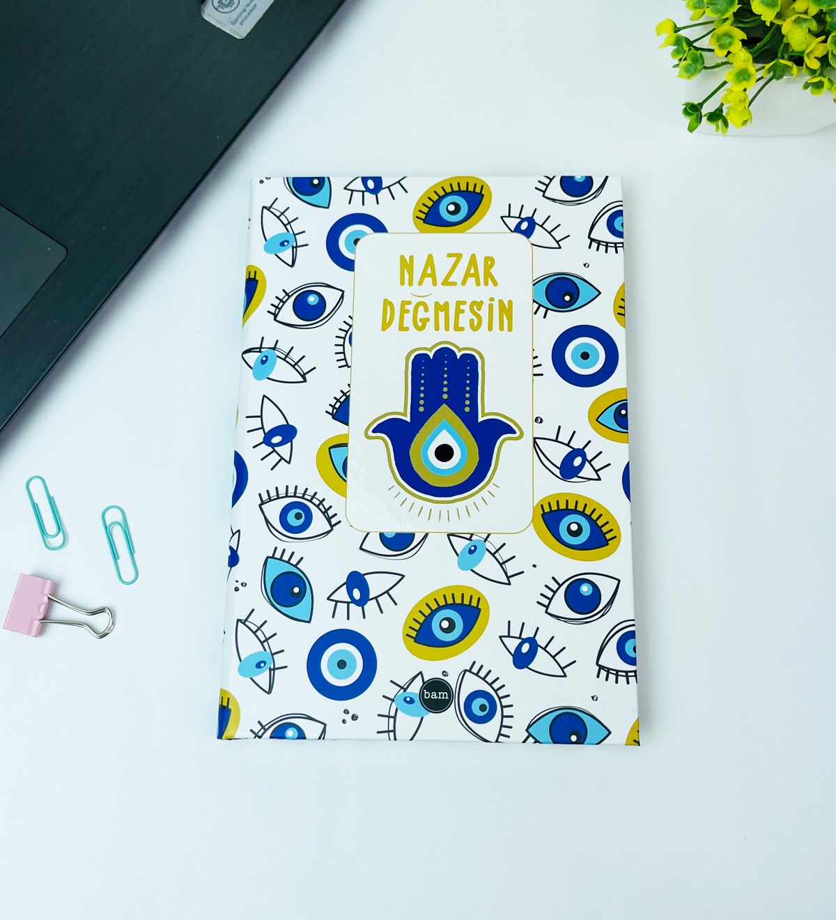 Nazar Değmesin Tasarımlı Lastikli DeftergiftmodaGmd100451