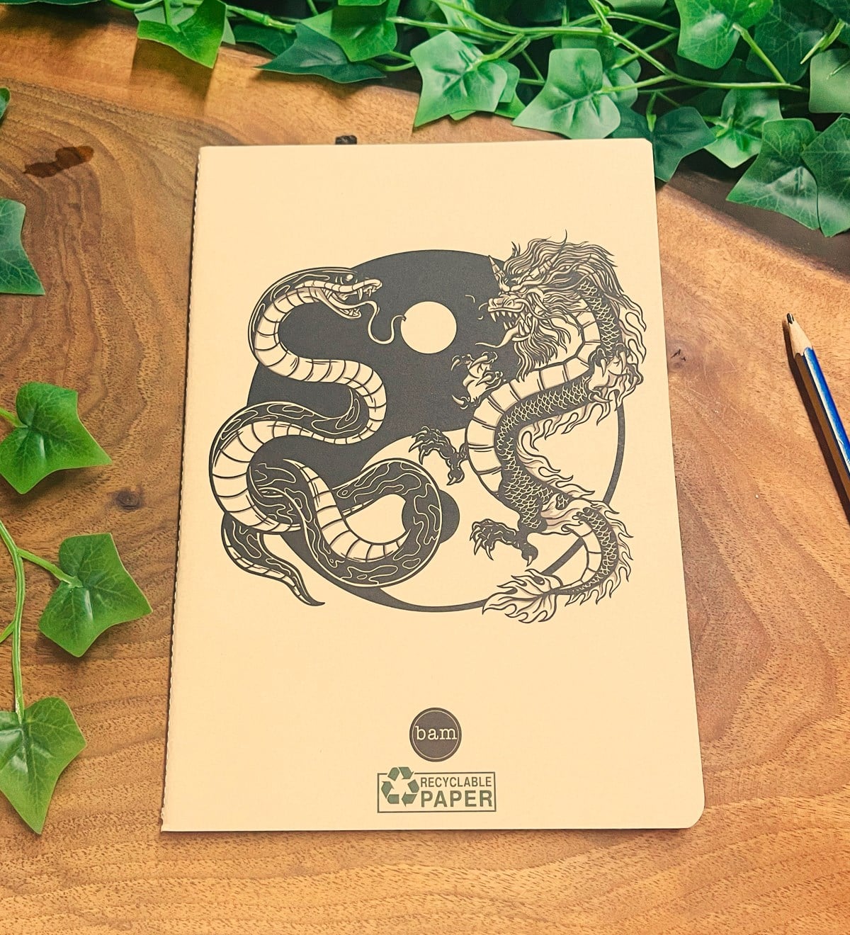 Ejderha Ve Yılan Tasarımlı Geri Dönüşümlü Kraft DeftergiftmodaGmd100361