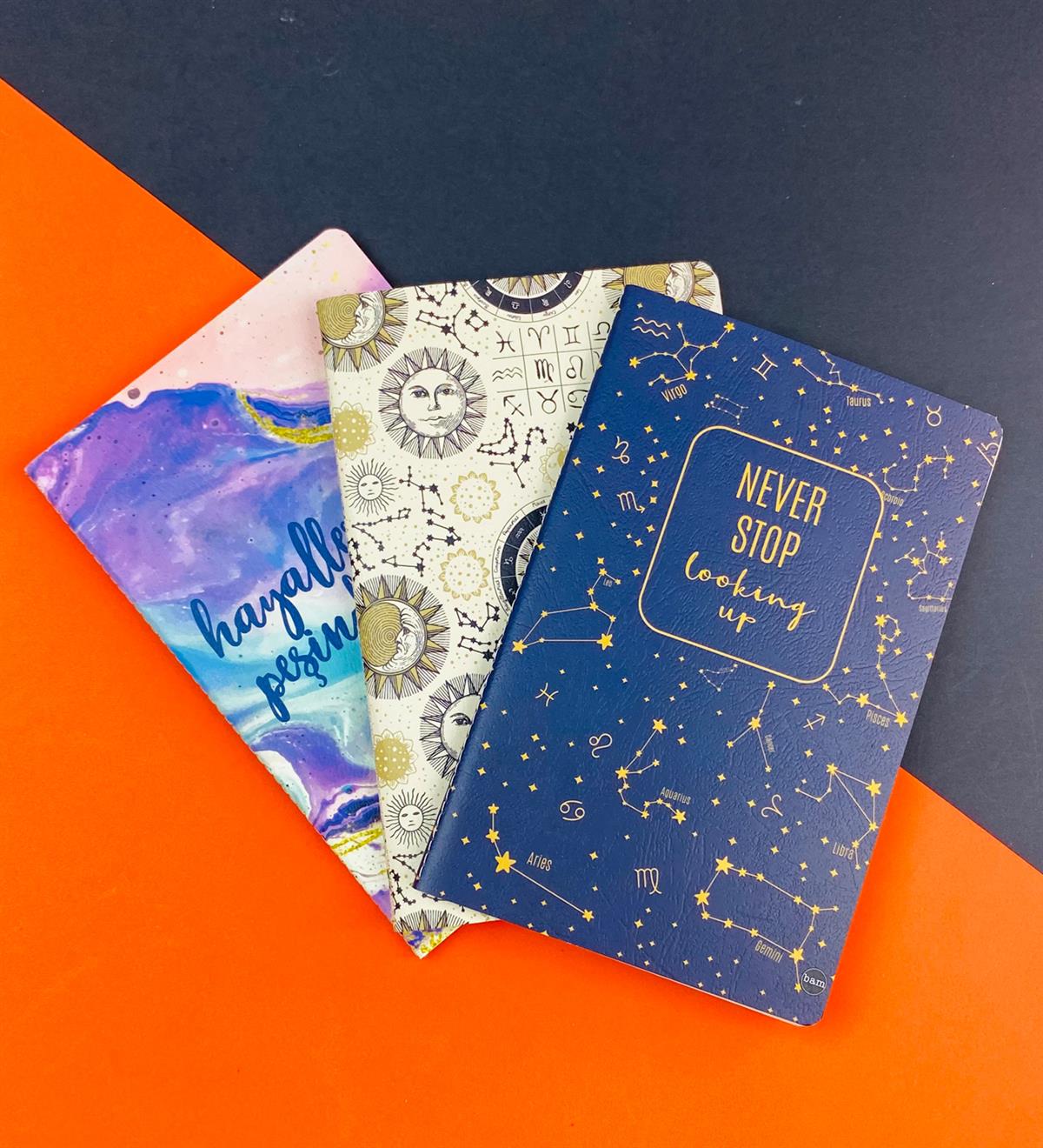 3'lü Dikişli Defter Seti Seri :11giftmodaGmd100572