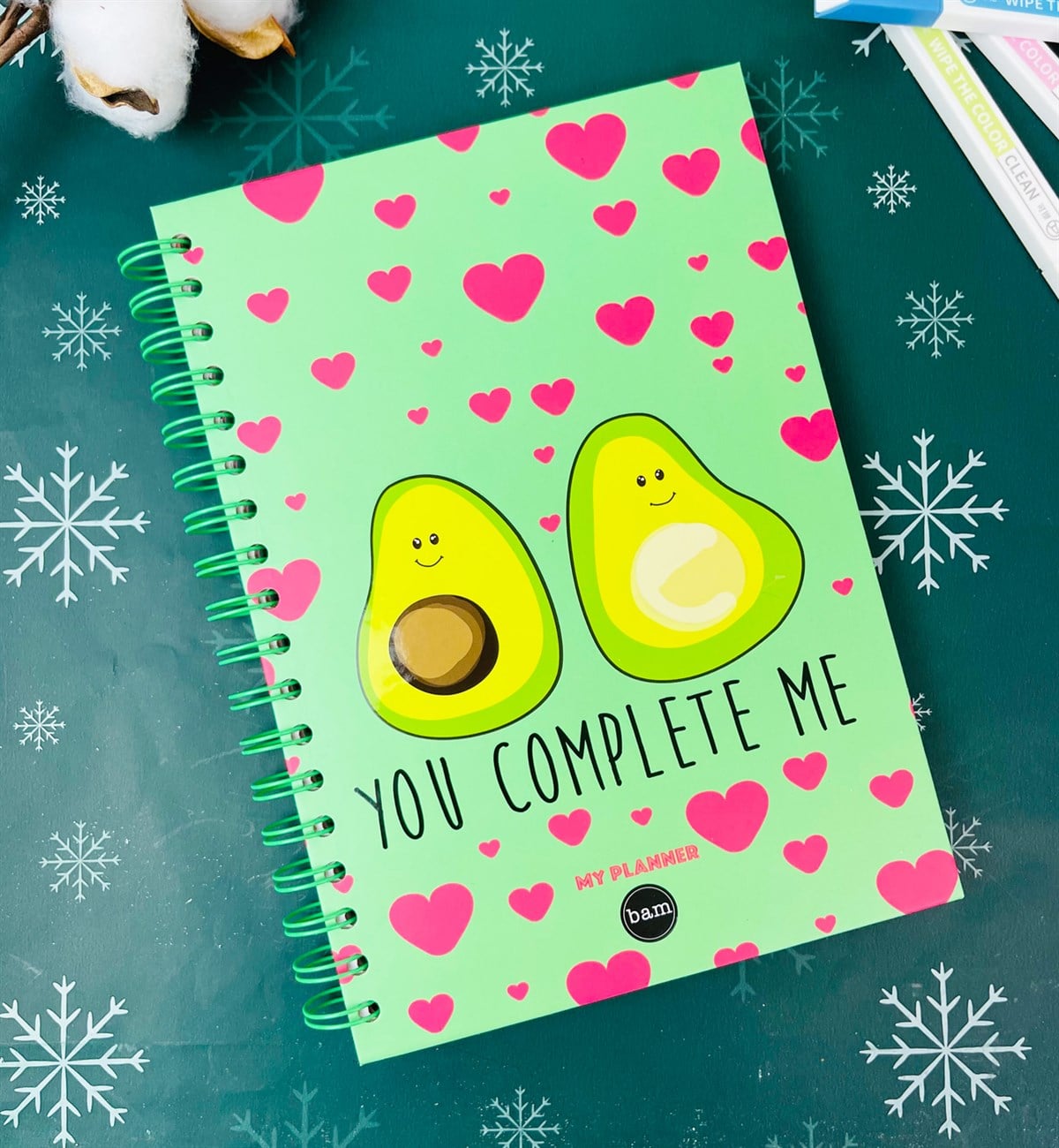 Avokado Beni Tamamlıyorsun Tasarımlı Konuşan AjandagiftmodaGmd100036