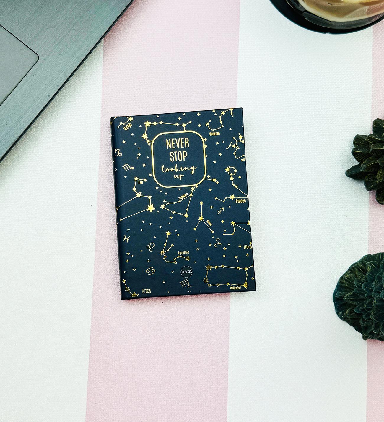 Yıldız Haritası Tasarımlı Sert Kapaklı Mini DeftergiftmodaBam-1029-12	