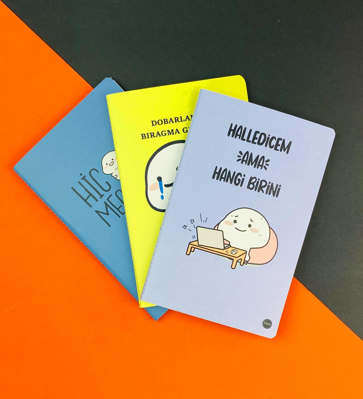 3'lü Dikişli Defter Seti Seri :5giftmodaGmd100566