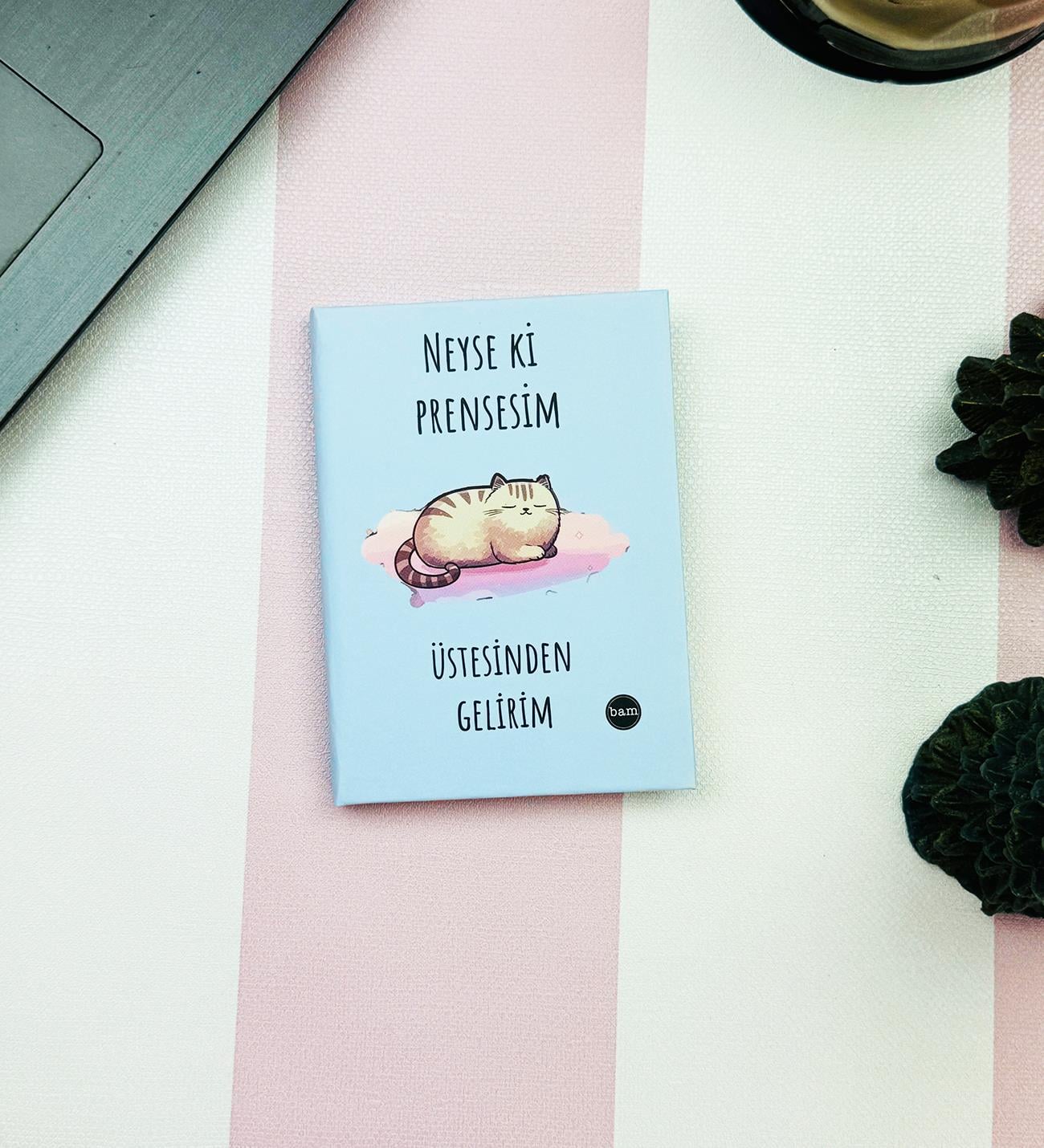 Neyse Ki Prensesim Tasarımlı Sert Kapaklı Mini Defter	giftmodaBam-1228-12