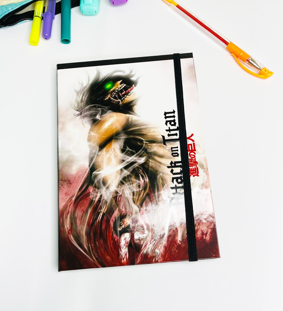 Anime Attack On Titan Tasarımlı Lastikli DeftergiftmodaGmd100146