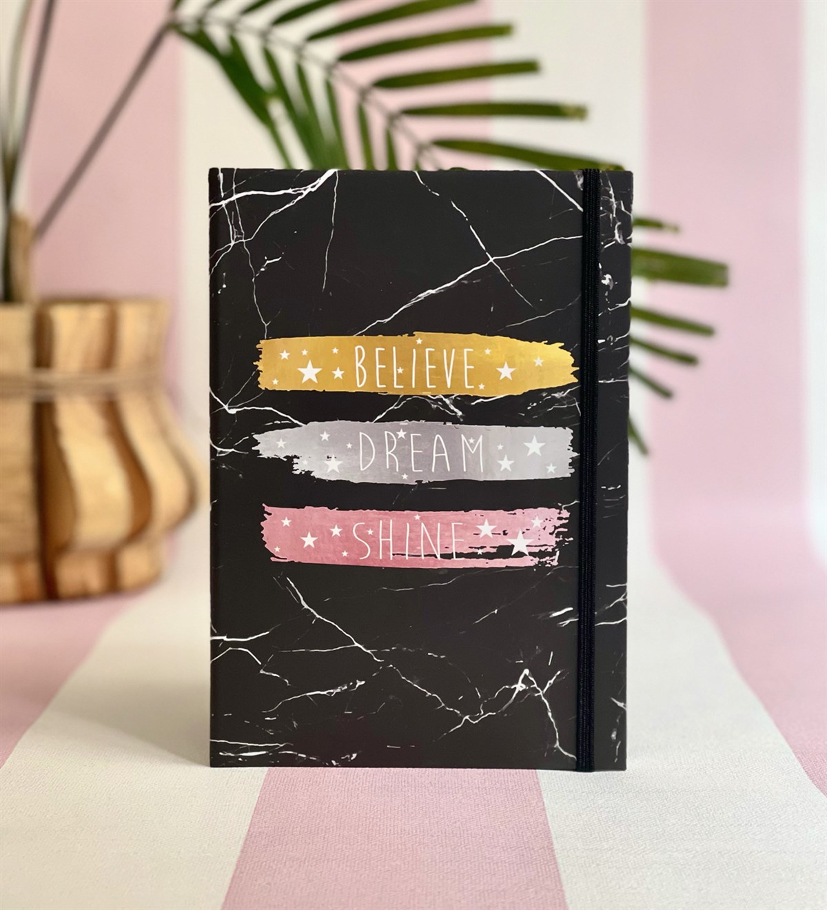 Believe Dream Shine Tasarımlı Lastikli DeftergiftmodaGmd100070