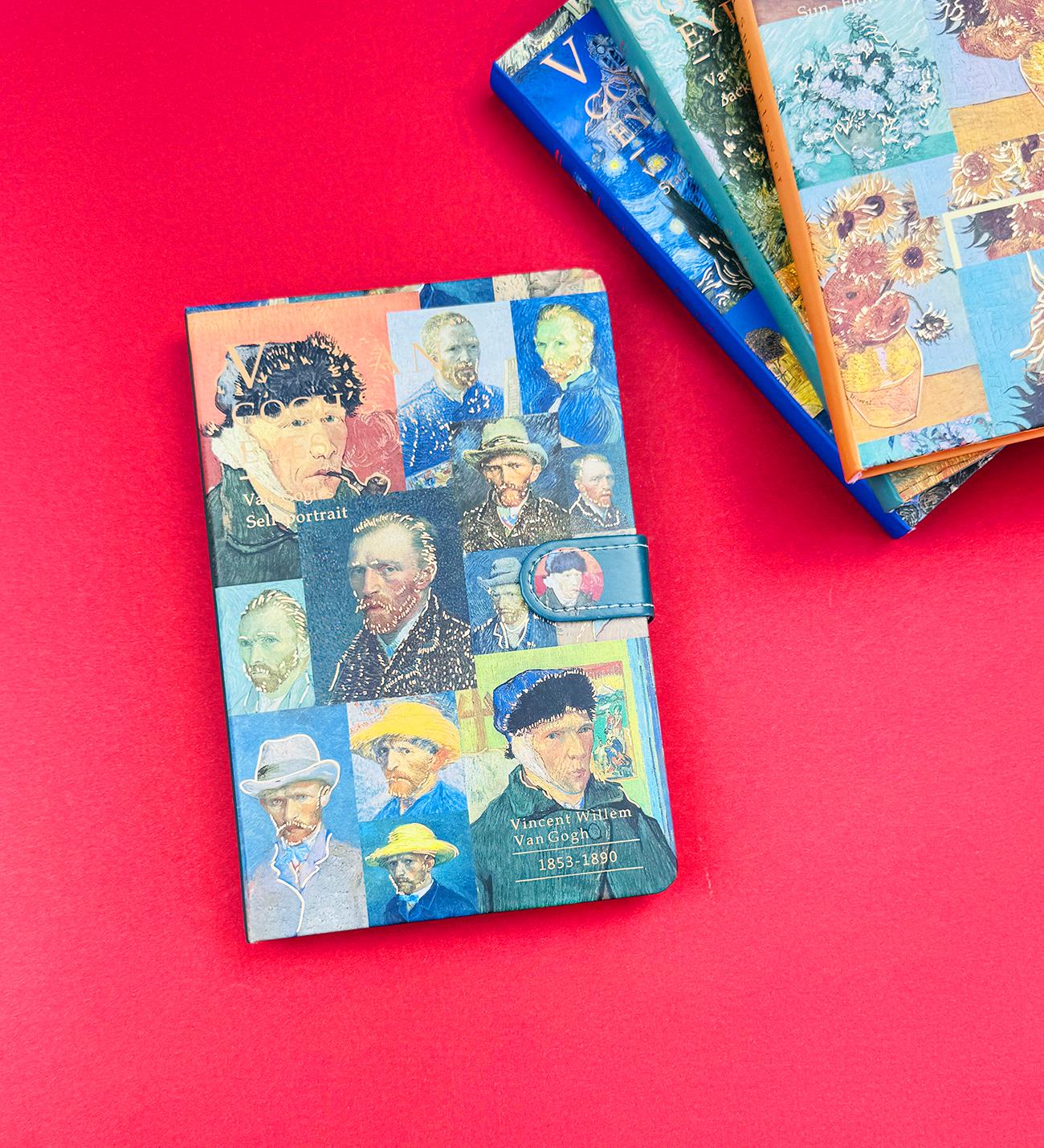 Van Gogh Kolaj Tasarımlı Mıknatıs Kapaklı Defter BM-1209giftmodaBM-1209