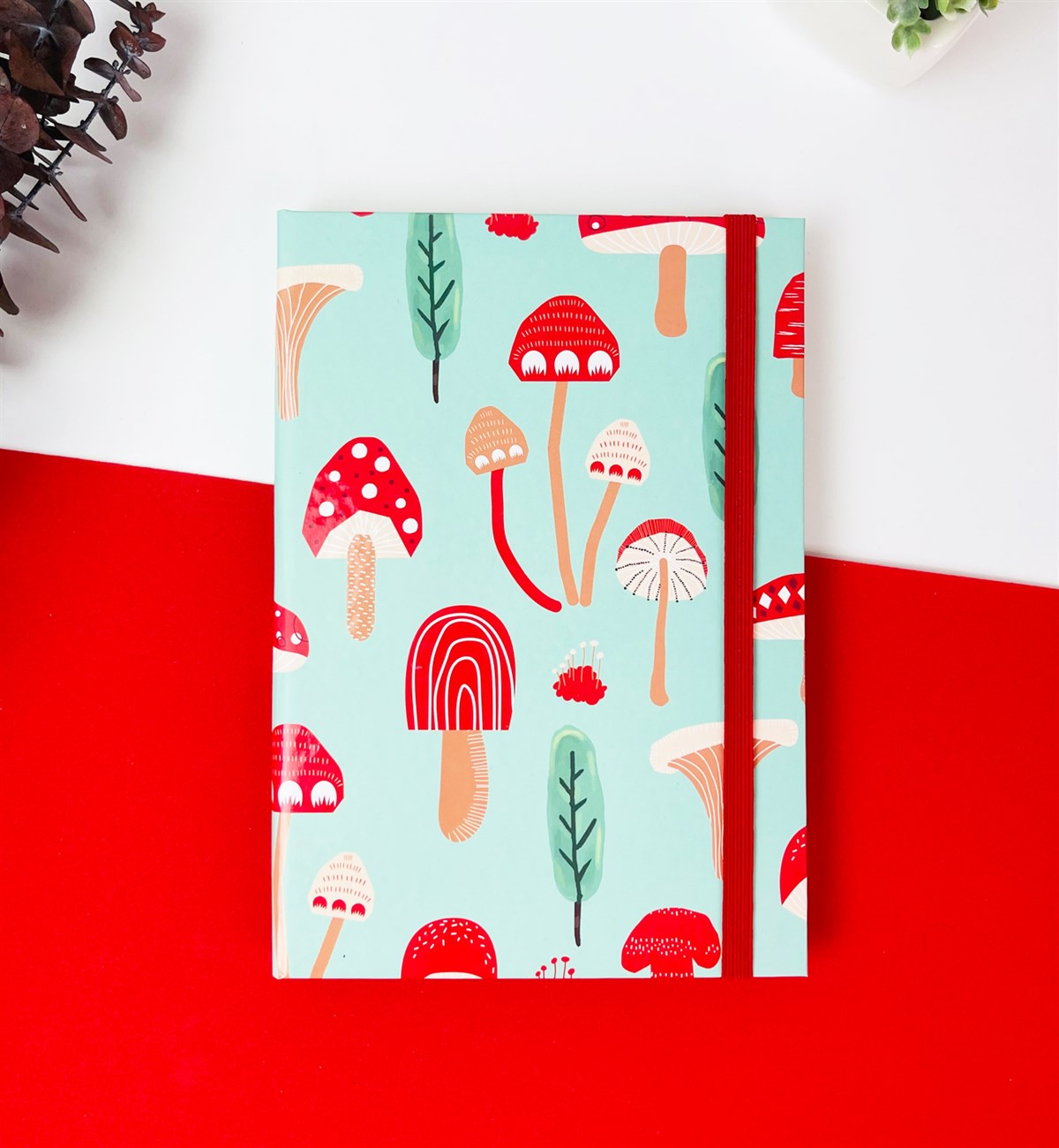 Mantar Tasarımlı Lastikli Defter	giftmodaGmd100165