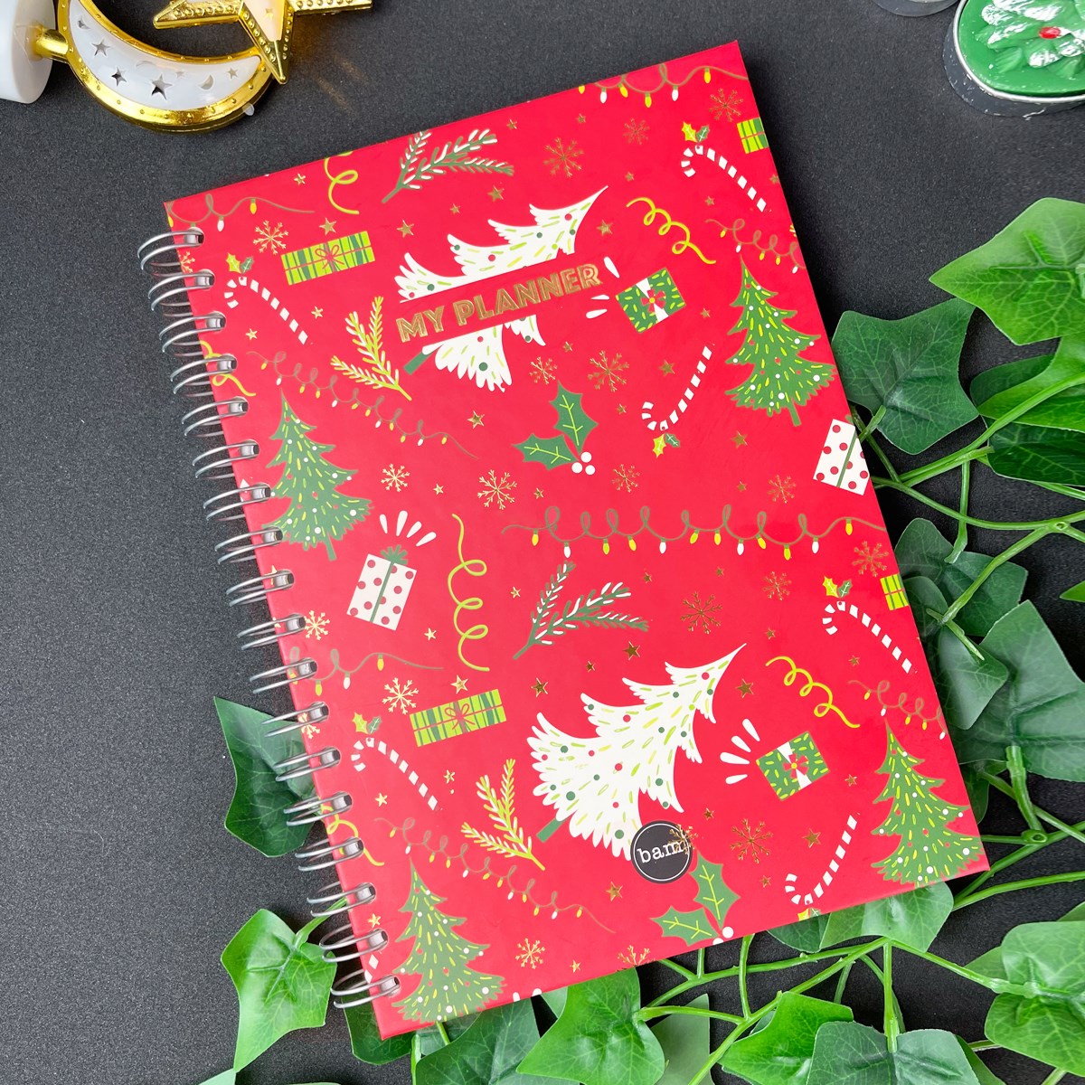 Kırmızı Noel Tasarımlı Konuşan AjandagiftmodaGmd100156