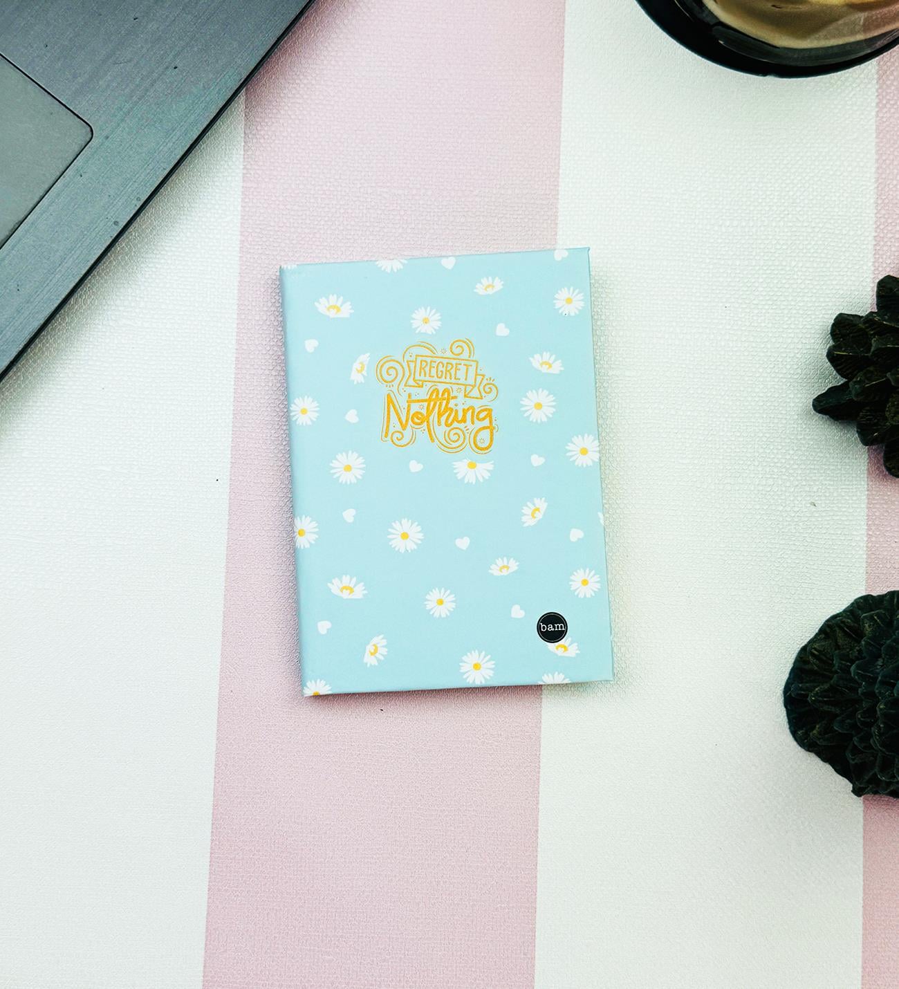 Regret Nothing Tasarımlı Sert Kapaklı Mini Defter	giftmodaBam-1228-10
