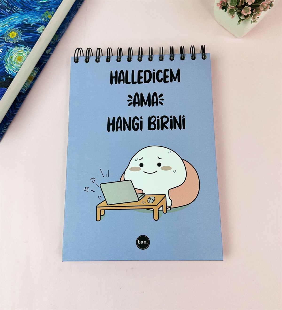 Halledicem Ama Hangi Birini Tasarımlı Üstten Spiralli DeftergiftmodaGmd100653