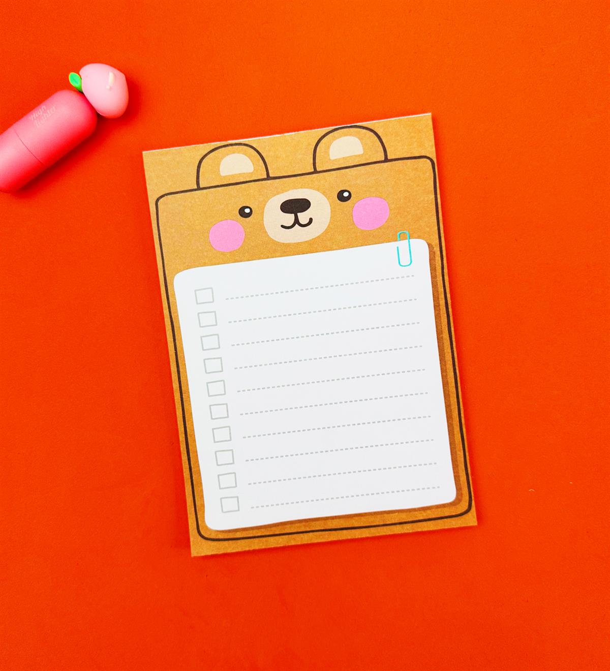 Ayı Tasarımlı To Do List Yapılacak ListesigiftmodaBAM-Pln-11	