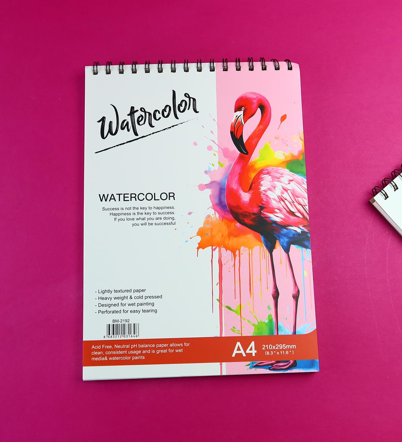 A4 Spiralli Suluboyaya Uygun Sketchbook Resim Defteri - 24 YaprakgiftmodaBm-2192