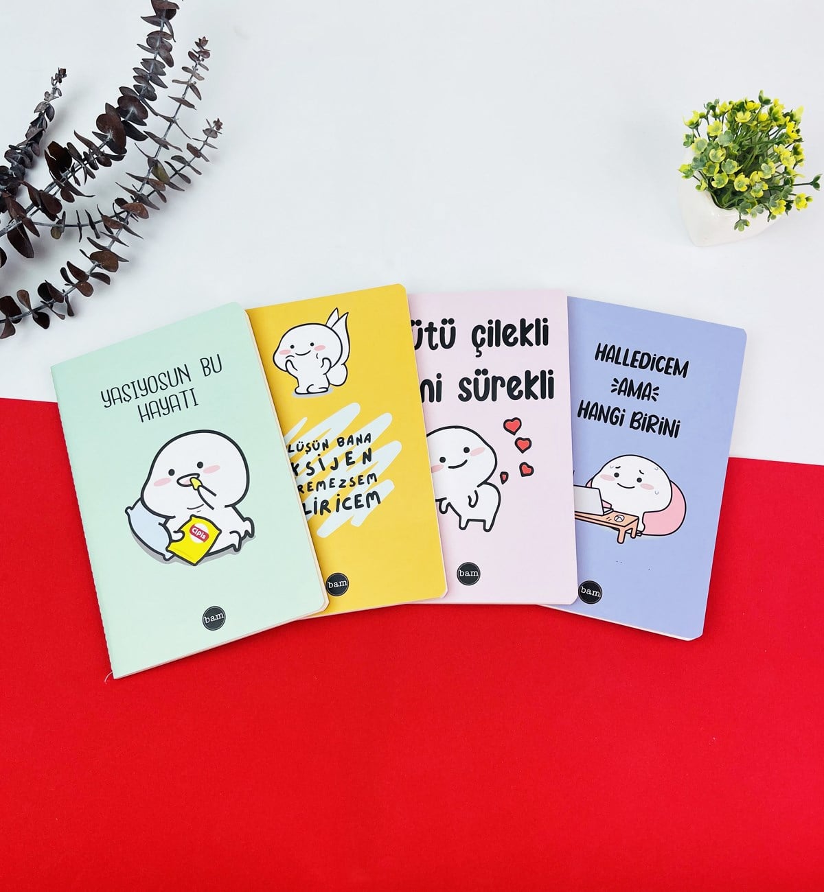 Eğlence Serisi 4'lü Dikişli Defter SetigiftmodaGmd100201