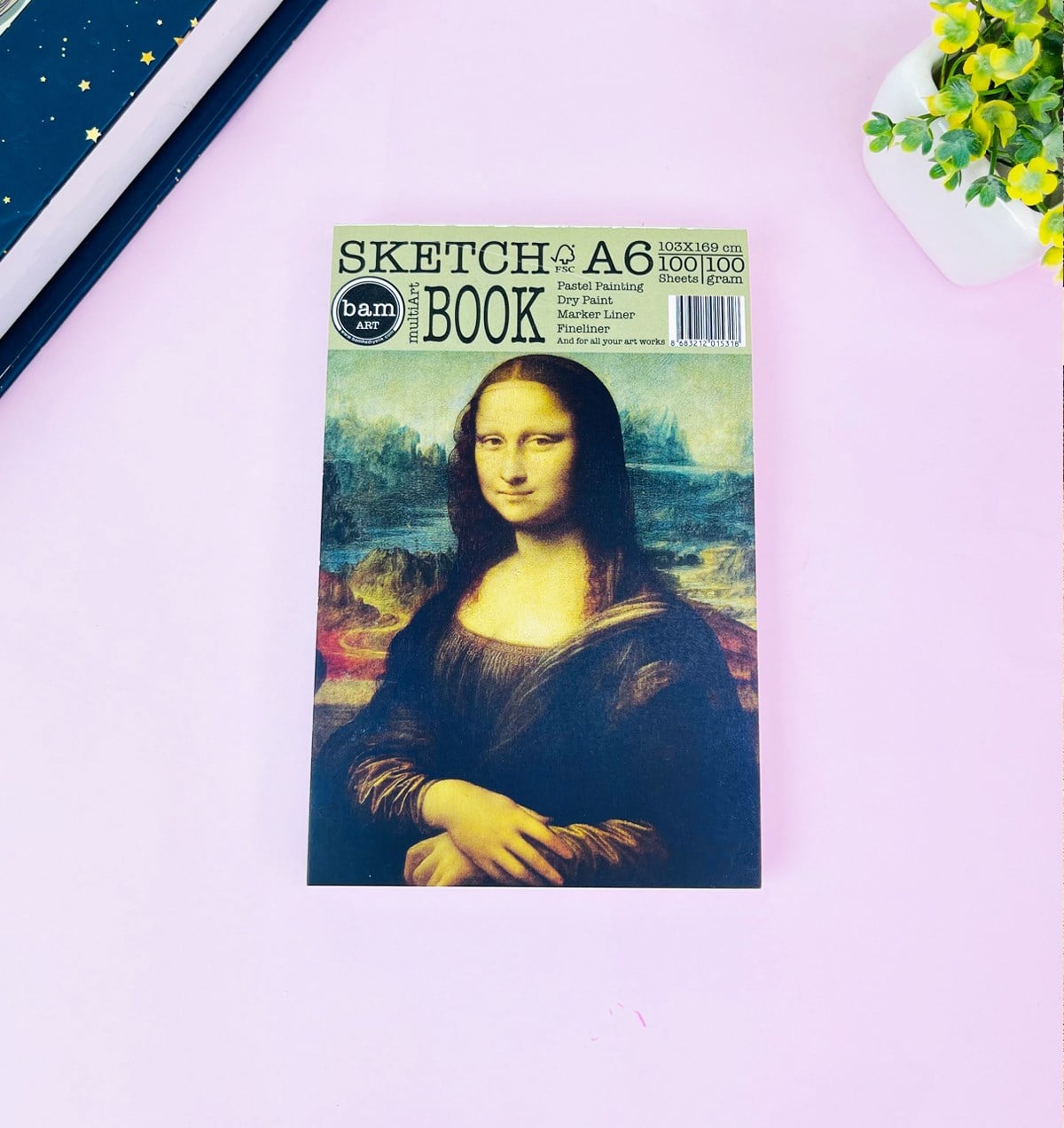 A6 Sketch Book - Eskiz Defteri - 100 Gr - 100 YaprakgiftmodaGmd100478-Mona-Lisa