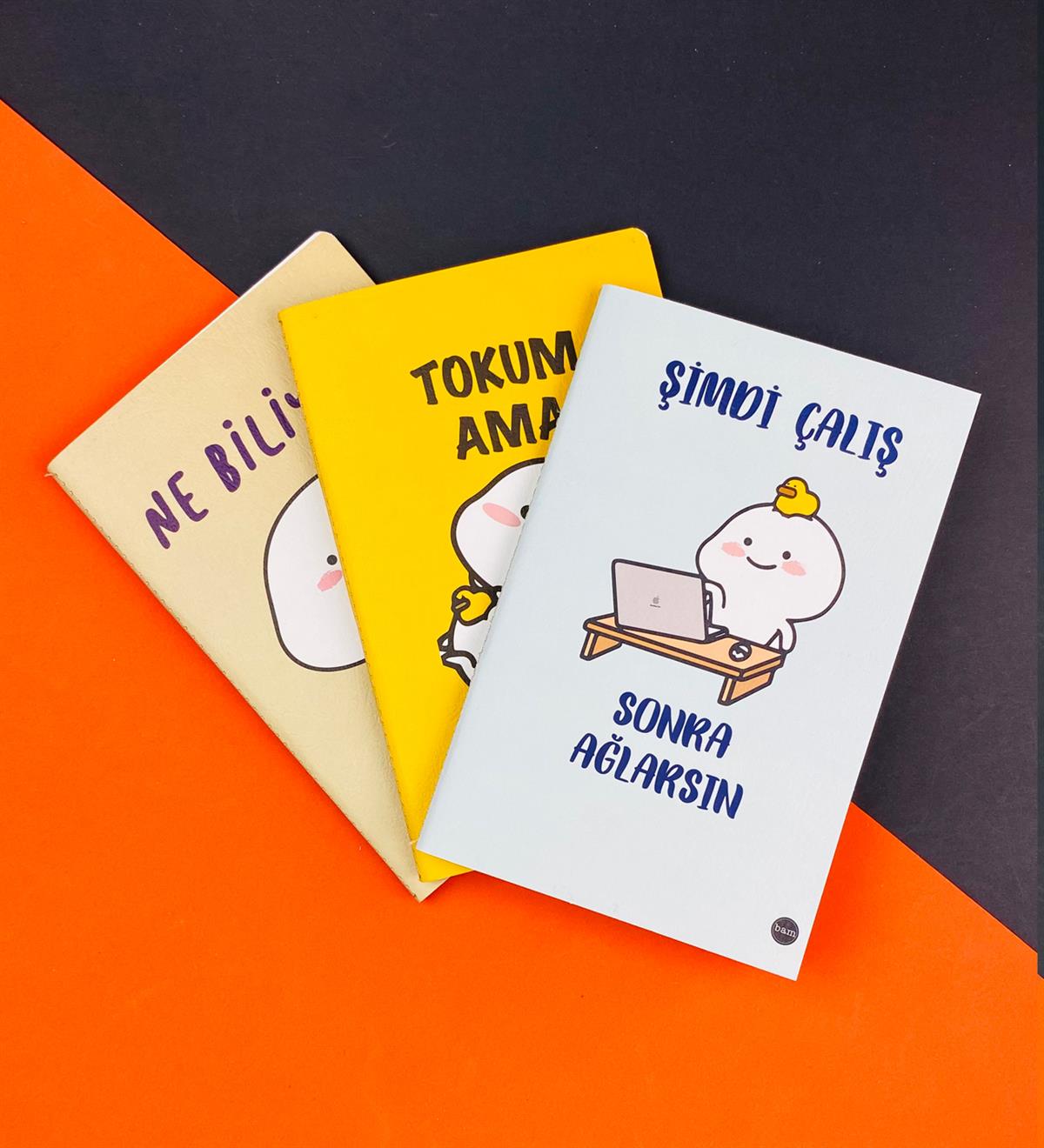 3'lü Dikişli Defter Seti Seri :8giftmodaGmd100569