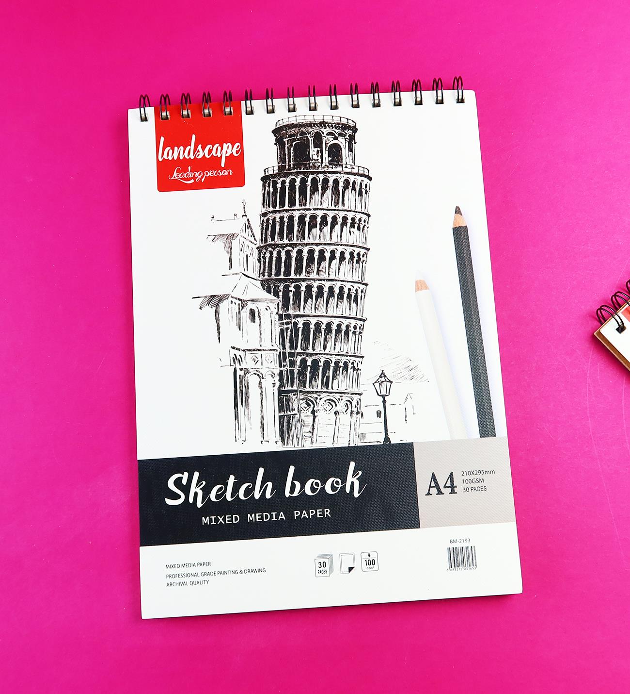 A4 Spiralli Karışık Teknik Sketchbook Resim Defteri – 100 gr | 30 YaprakgiftmodaBm-2193