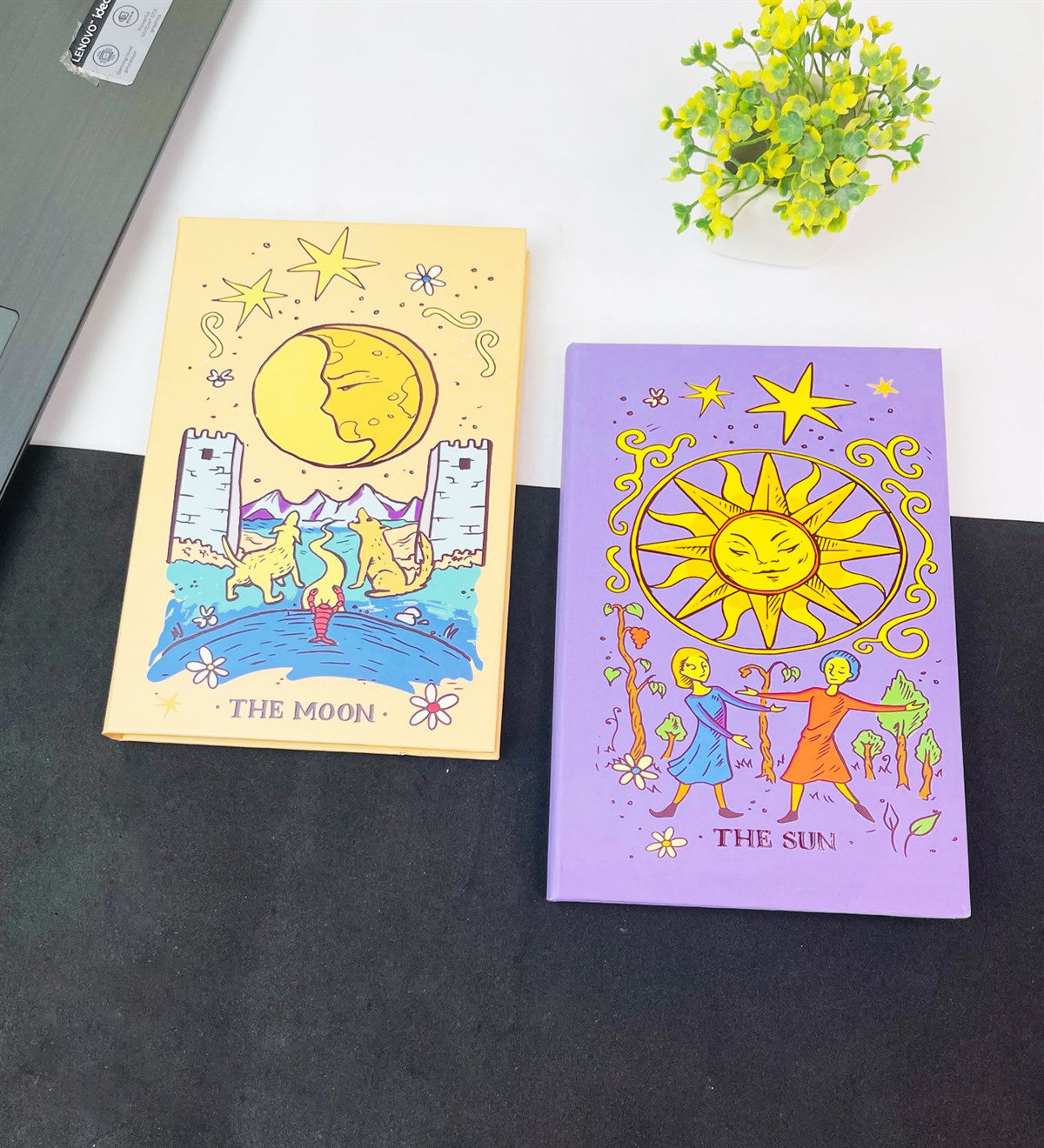 The Moon Ve The Sun Tasarımlı Lastikli DeftergiftmodaGmhs101836