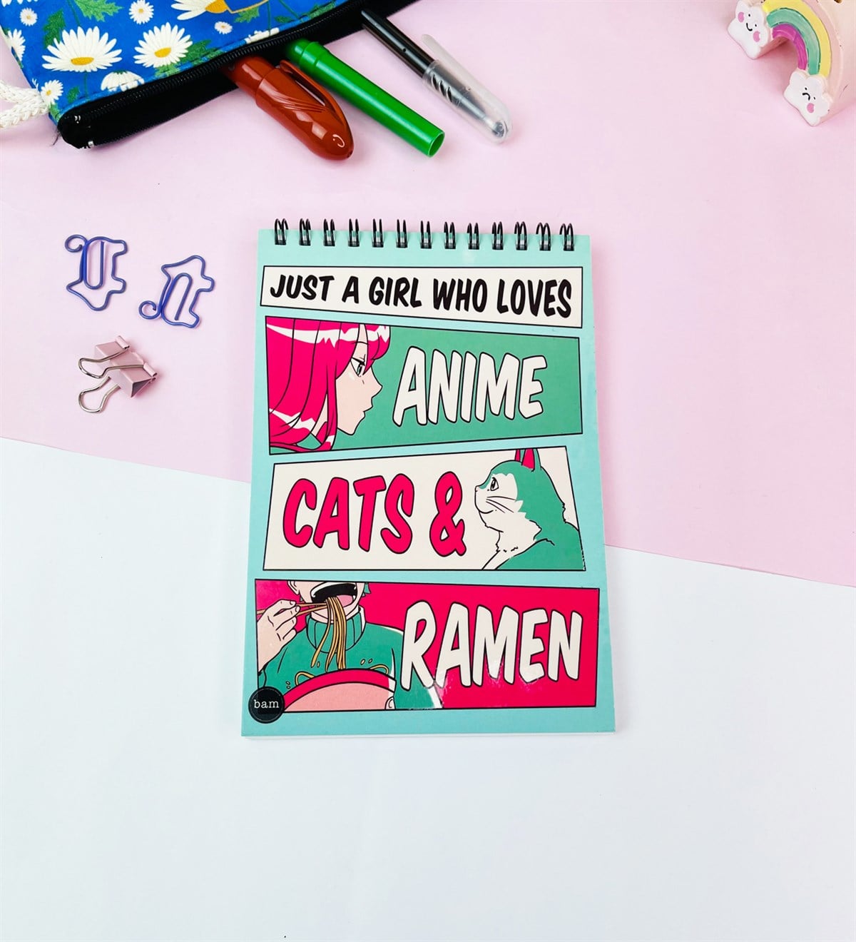 17x11Cm Sketch Book - Eskiz Defteri - 80 Gr - 60 YaprakgiftmodaGmd100579-Anime-Cats